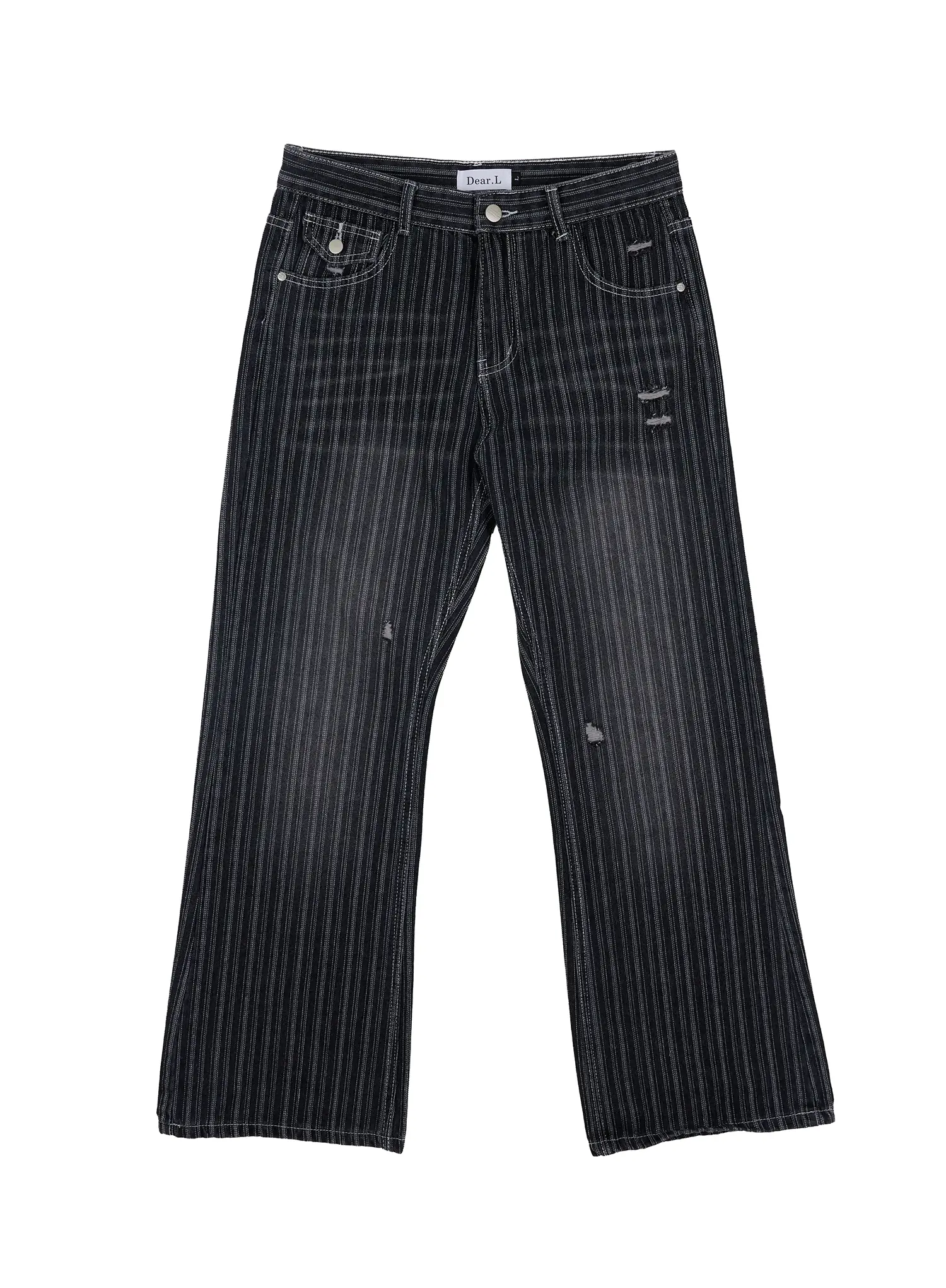 Men's Striped Wide-Leg Jeans IF516 - Image 13