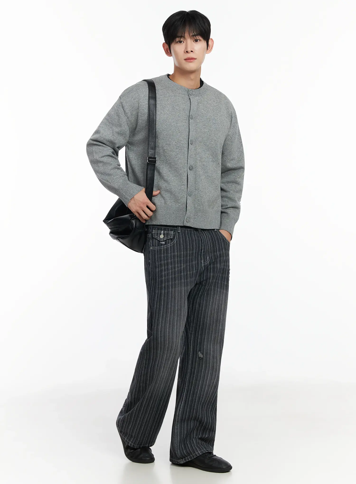 Men's Striped Wide-Leg Jeans IF516 - Image 3