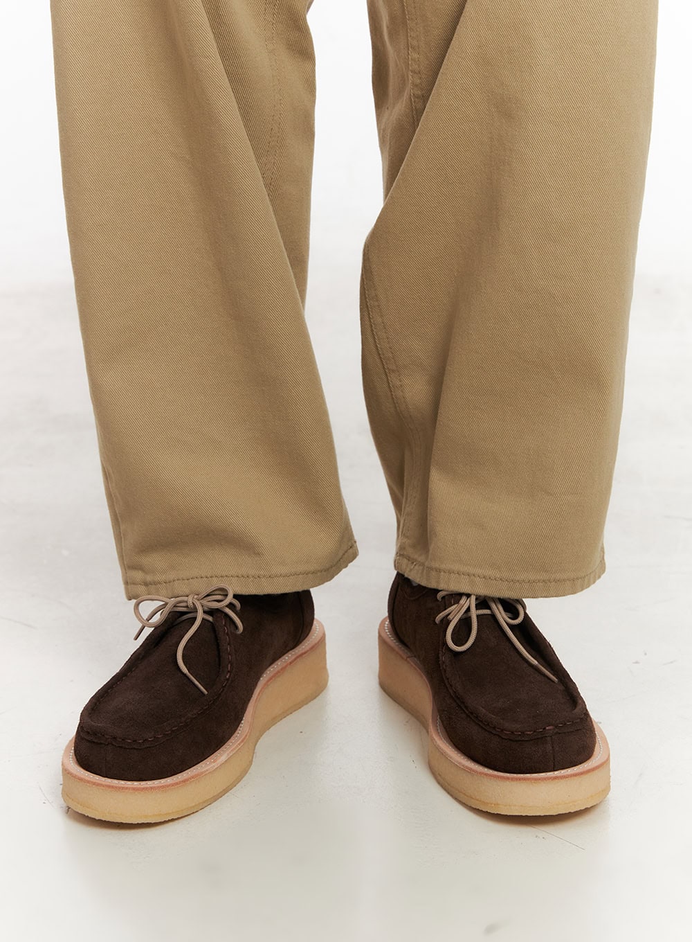 Men's Suede Lace-Up Loafers IM514 - Image 2