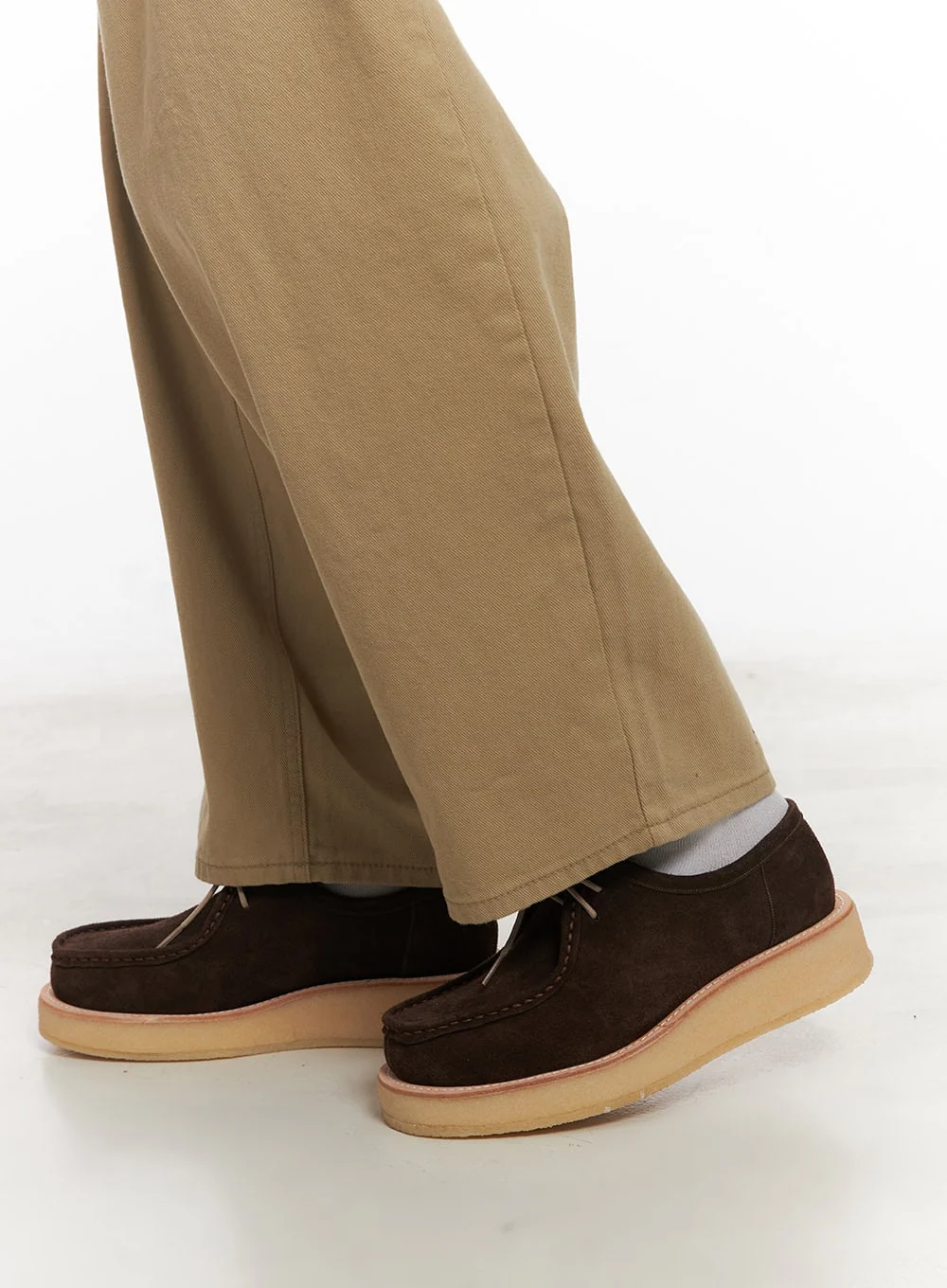 Men's Suede Lace-Up Loafers IM514 - Image 4
