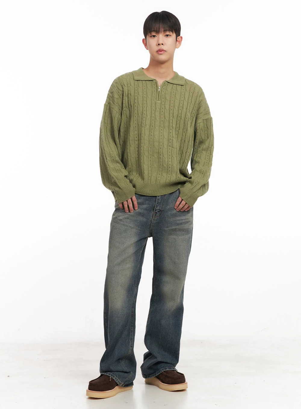 Men's Suede Lace-Up Loafers IM514 - Image 7