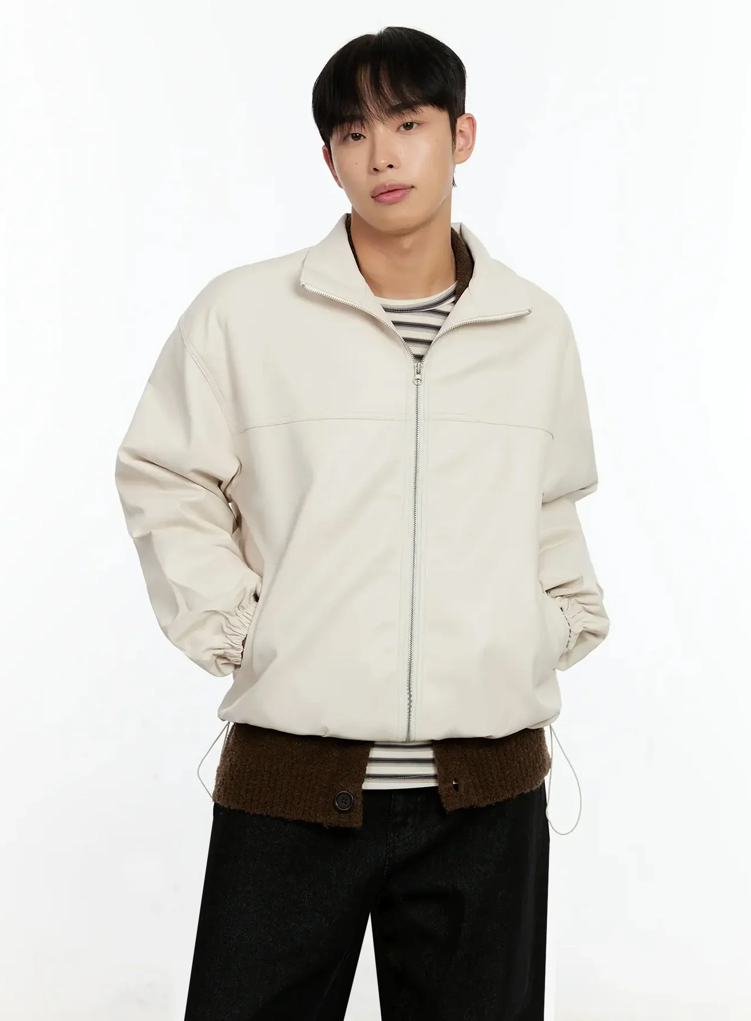 Men's Textured PU Jacket IN506 - Image 10