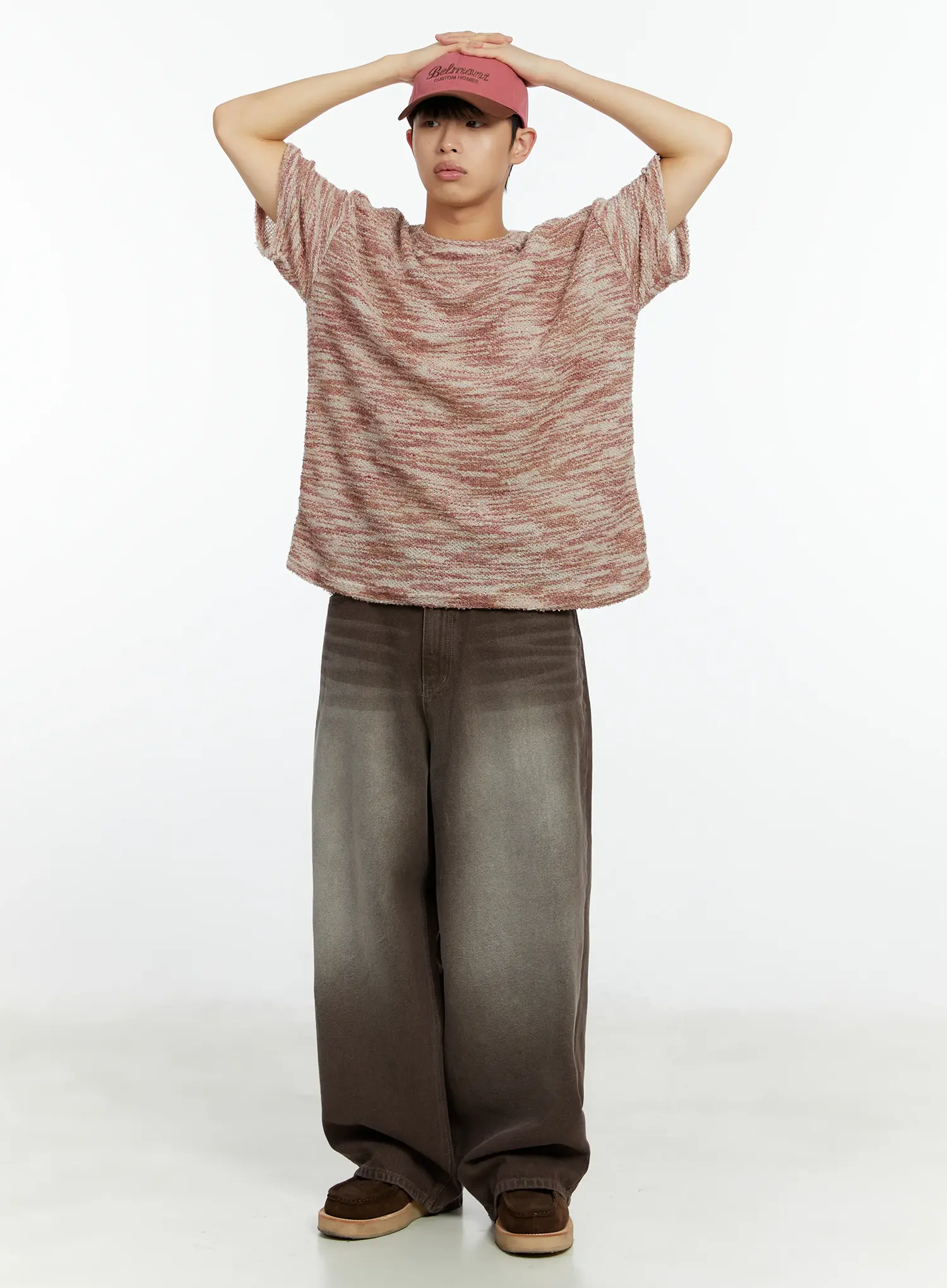 Men's Tweed Knit Short Sleeve T-Shirt IF510