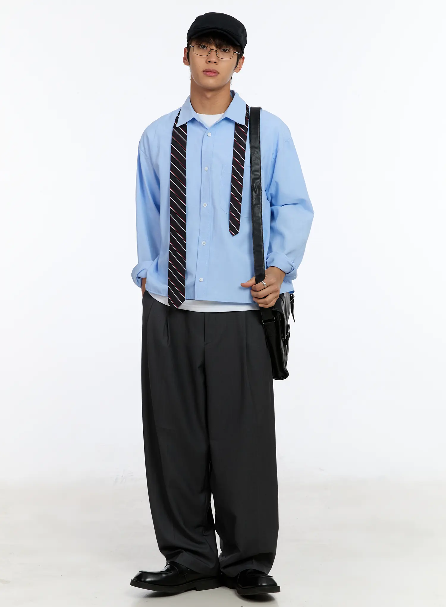 Men's Two-Tuck Wide Leg Trousers IM530 - Image 10