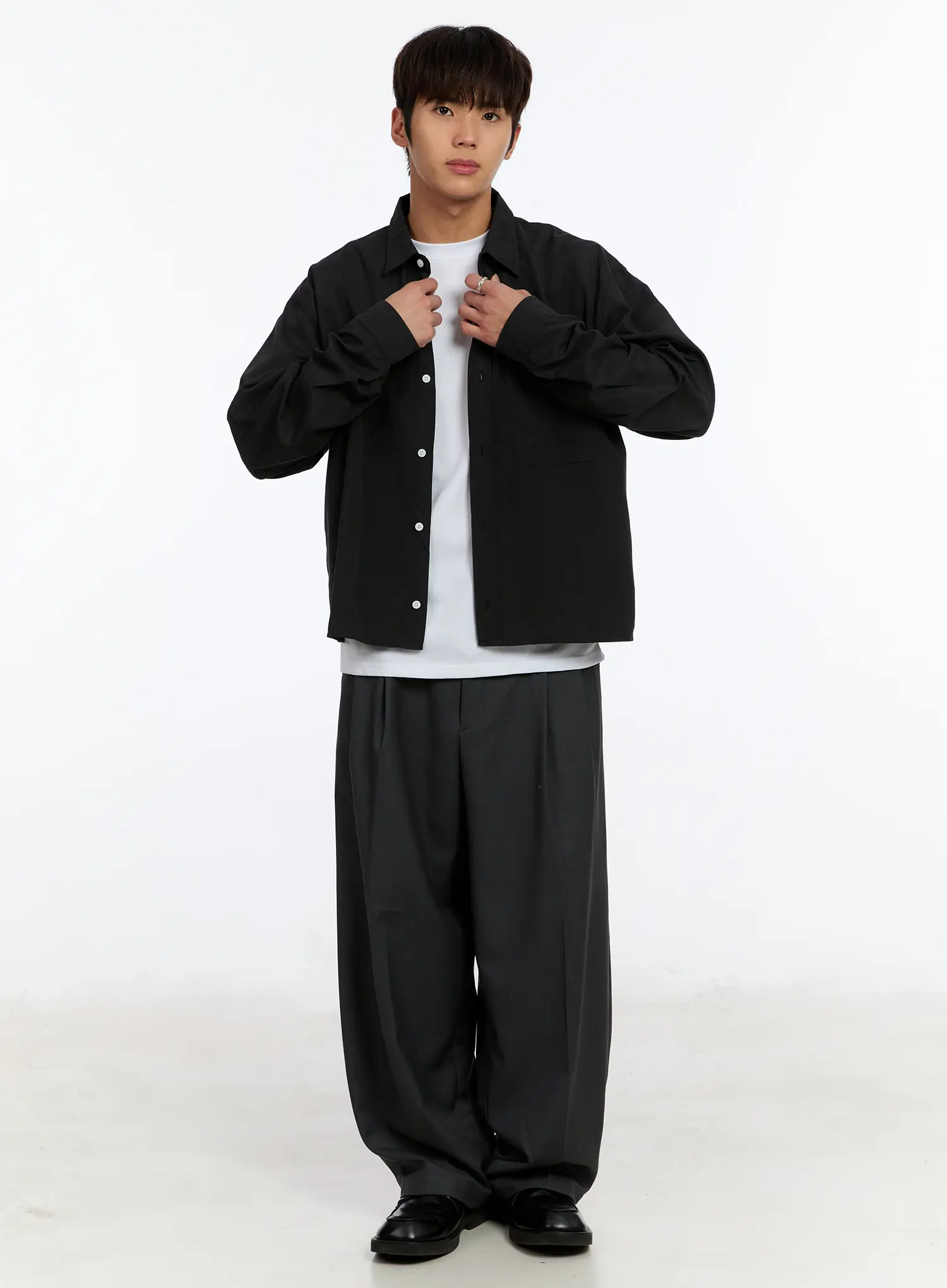 Men's Two-Tuck Wide Leg Trousers IM530 - Image 11