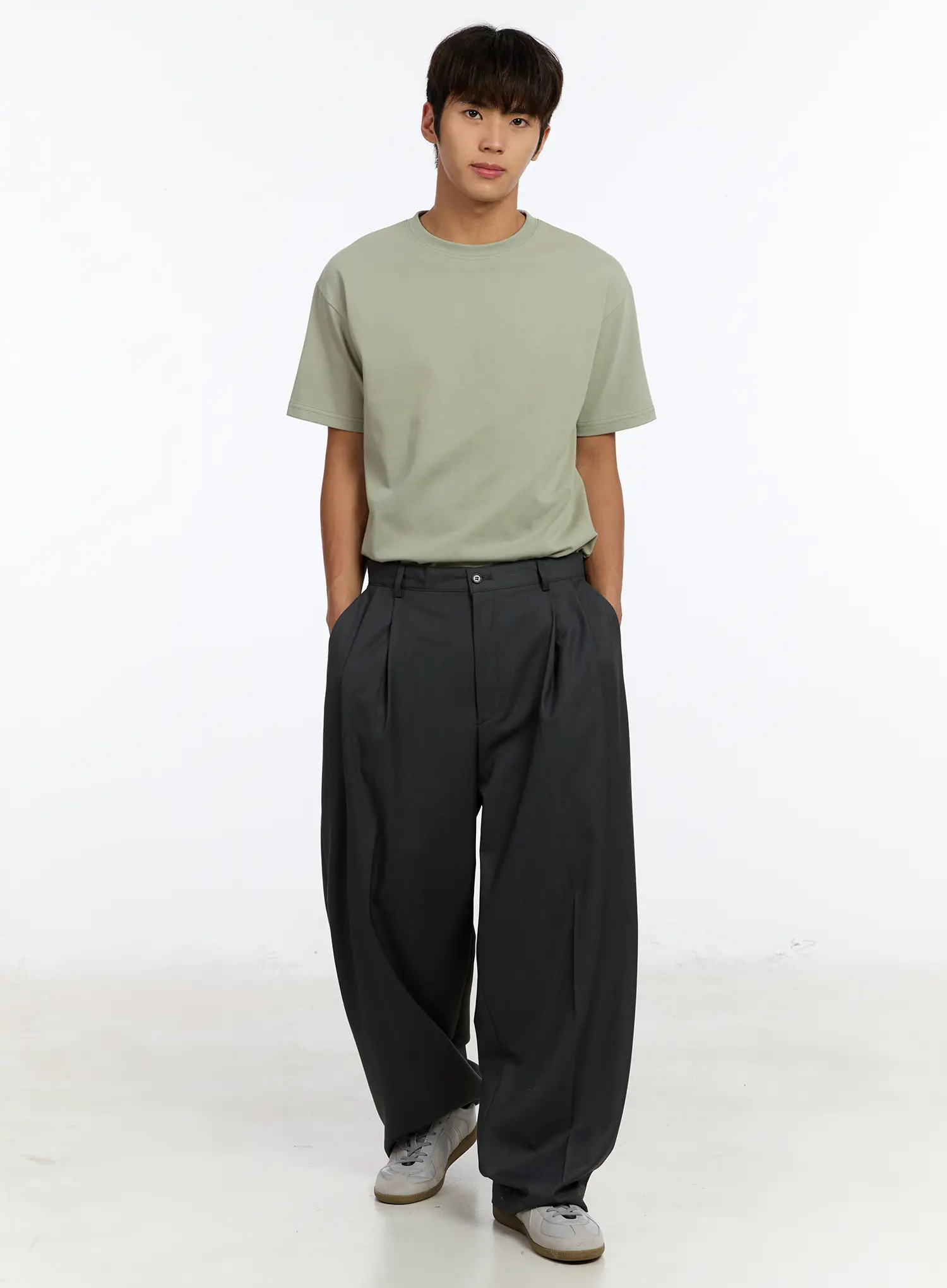 Men's Two-Tuck Wide Leg Trousers IM530 - Image 12