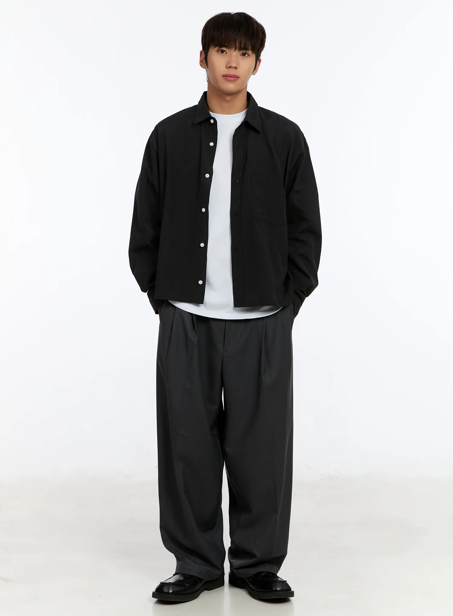 Men's Two-Tuck Wide Leg Trousers IM530 - Image 3