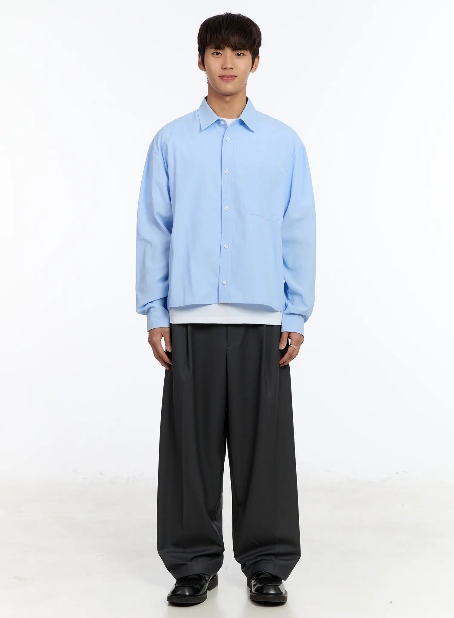 Men's Two-Tuck Wide Leg Trousers IM530 - Image 5