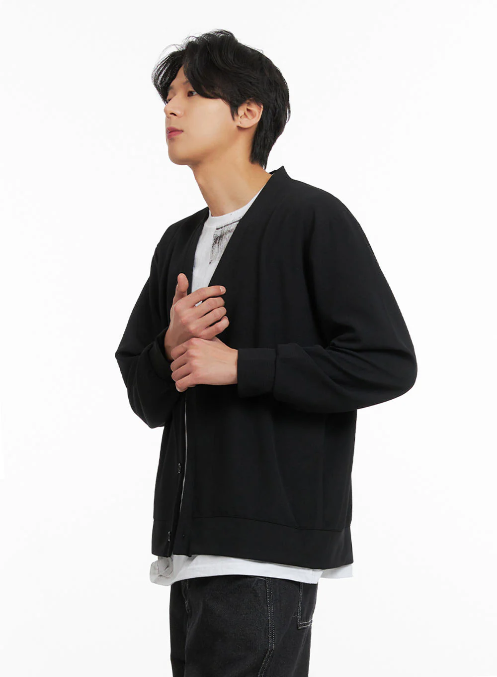 Men's V-Neck Buttoned Knit Cardigan IA402 - Image 4