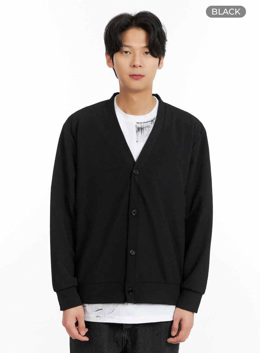 Men's V-Neck Buttoned Knit Cardigan IA402 - Image 8