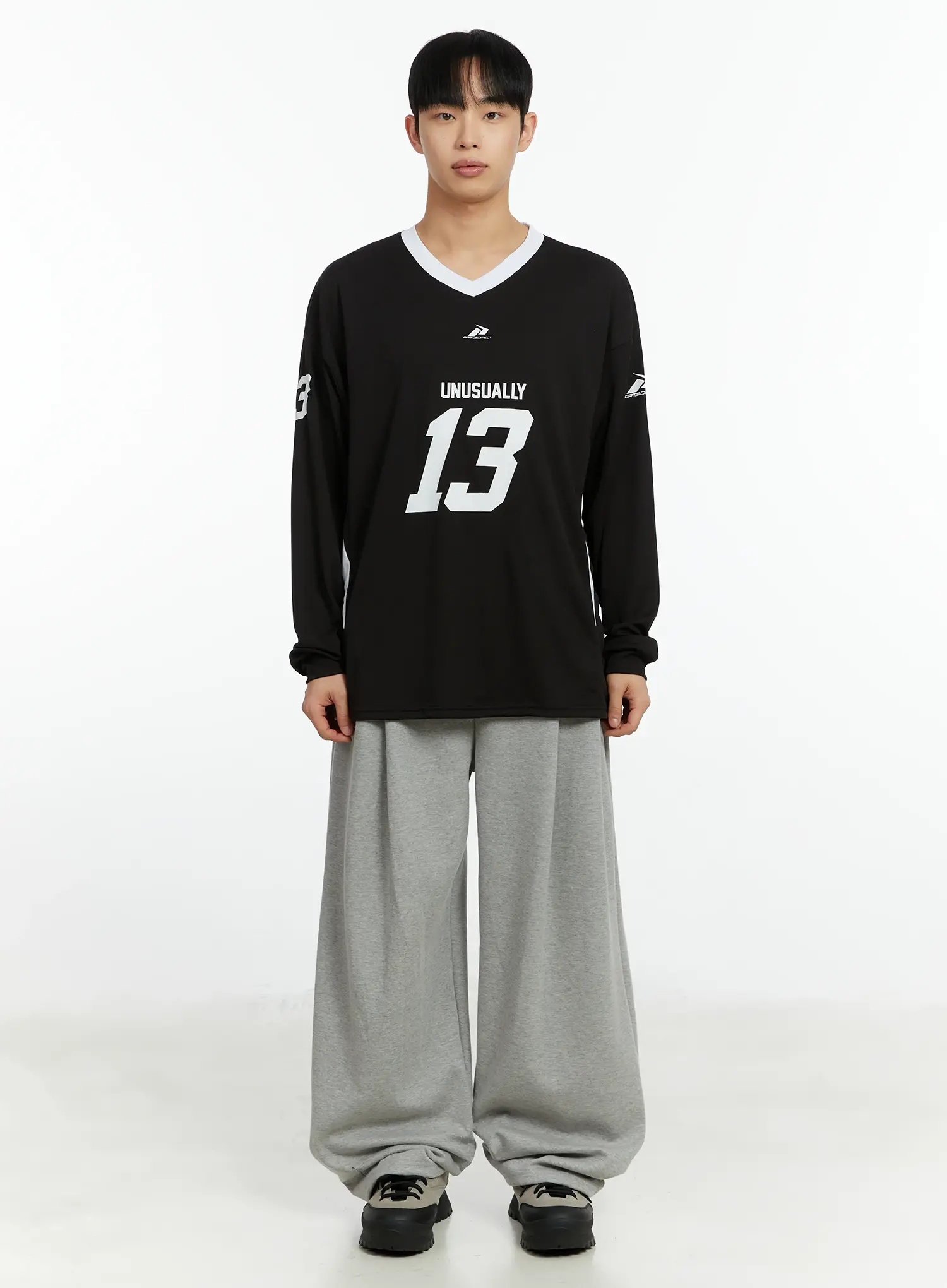 Men's V-Neck Contrast Long Sleeve Jersey IF510 - Image 3
