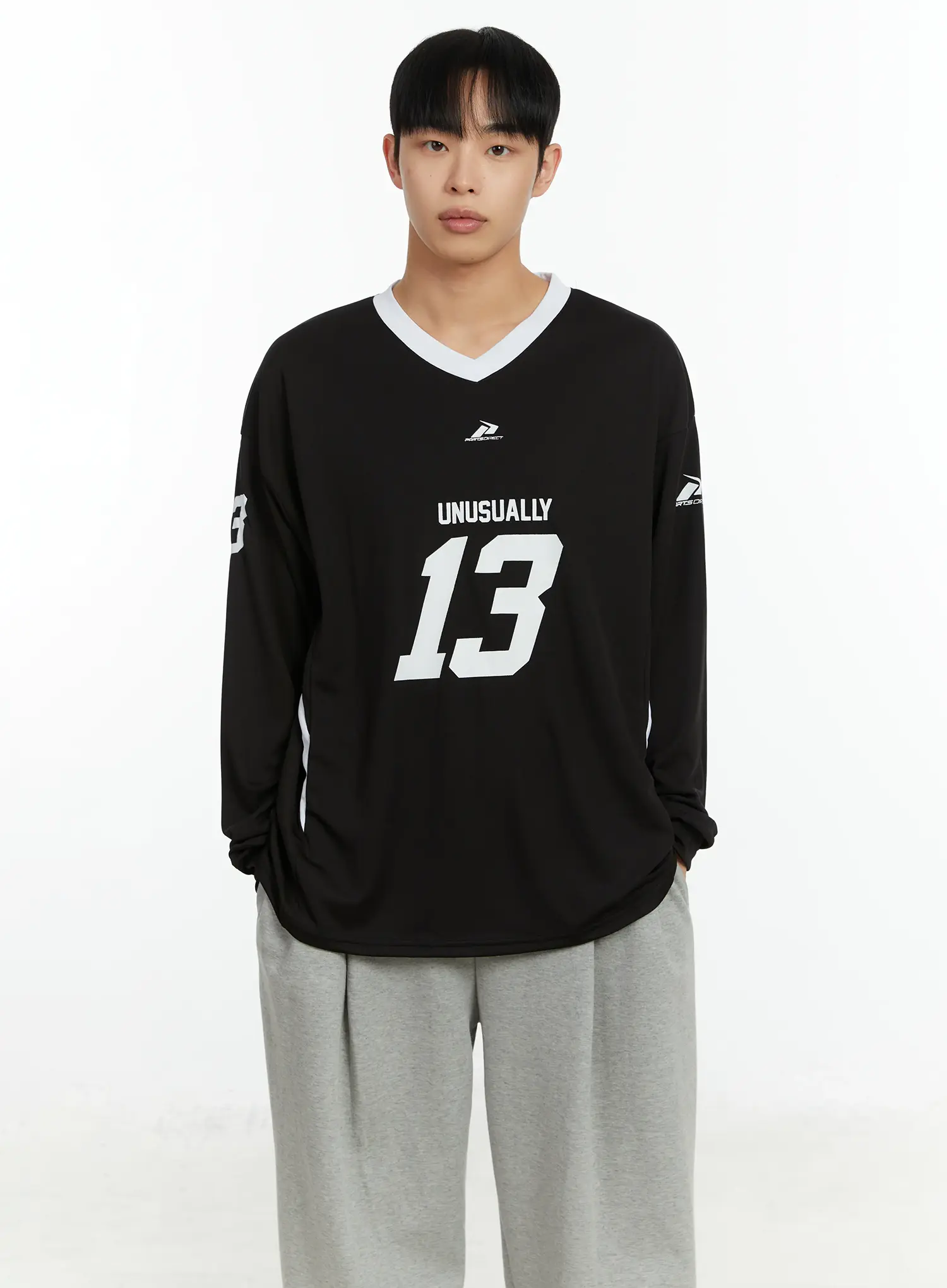Men's V-Neck Contrast Long Sleeve Jersey IF510 - Image 6