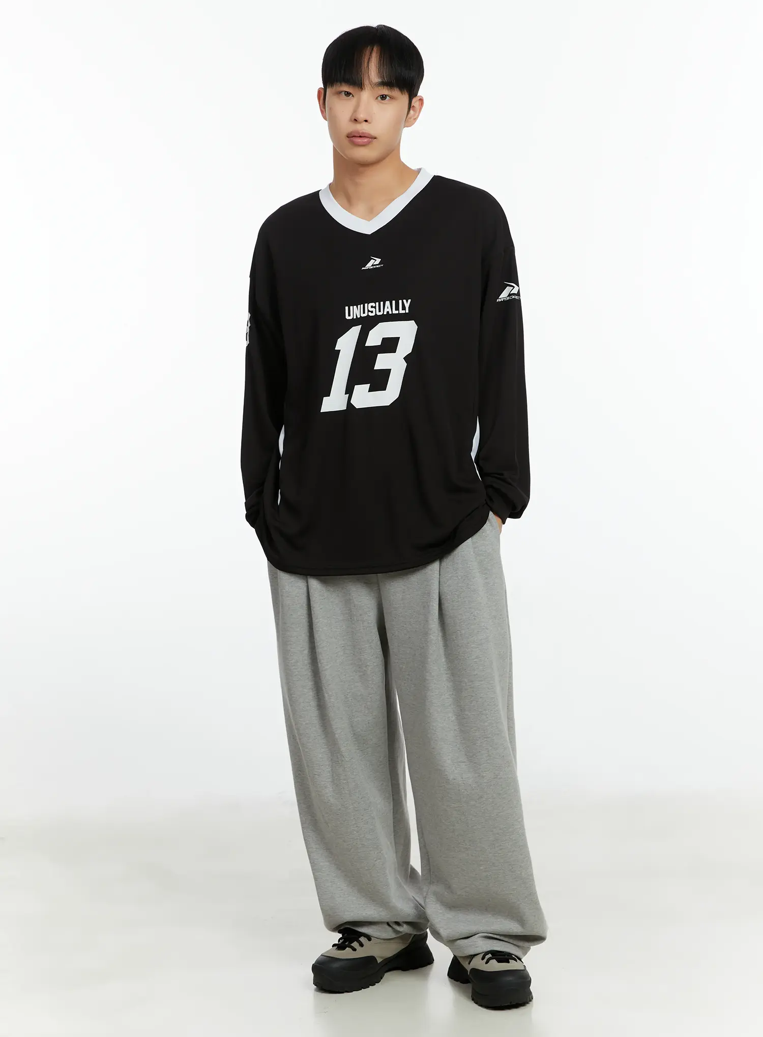 Men's V-Neck Contrast Long Sleeve Jersey IF510 - Image 7