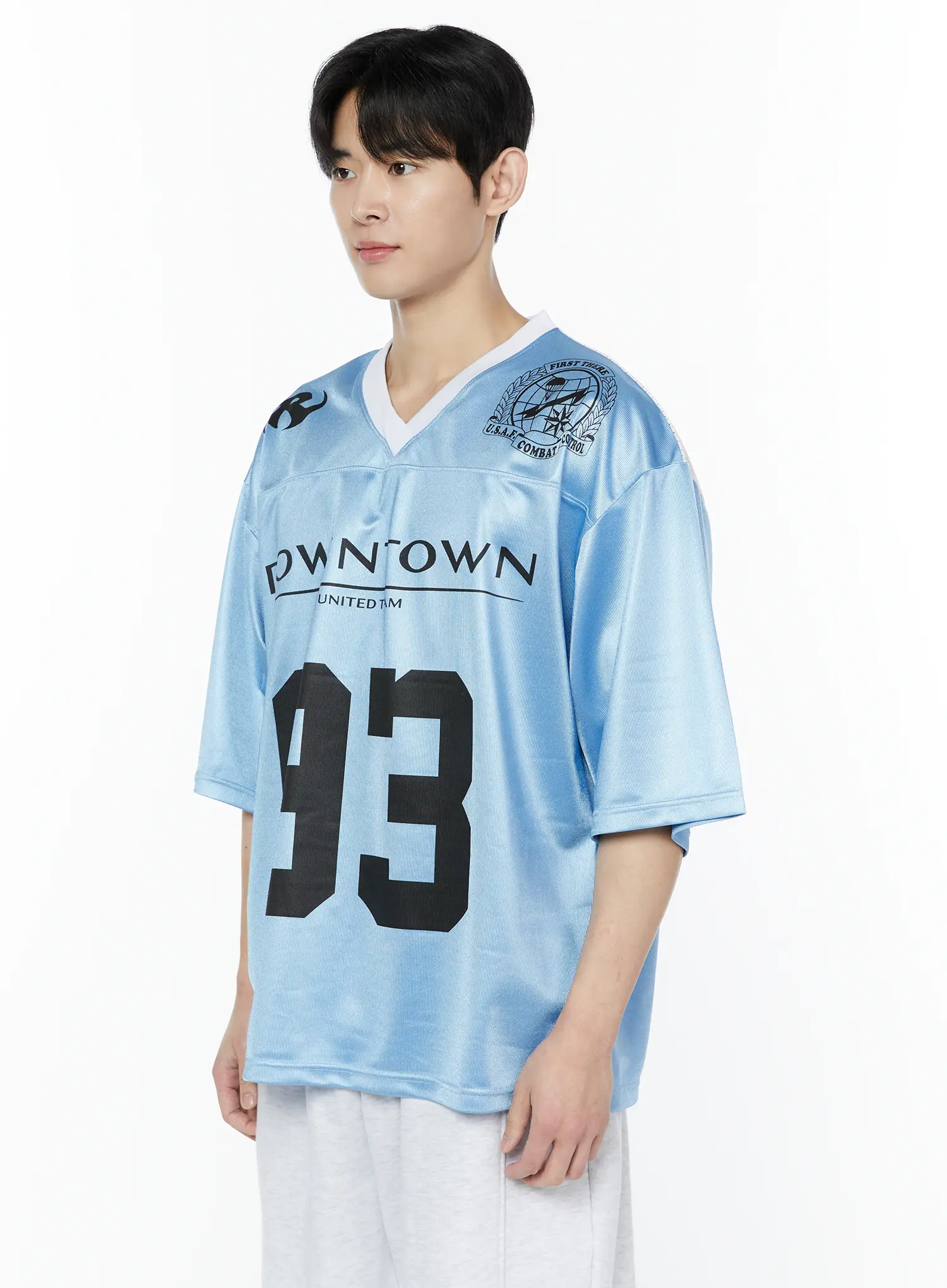 Men's V-Neck Rugby Jersey Shirt IA530 - Image 3