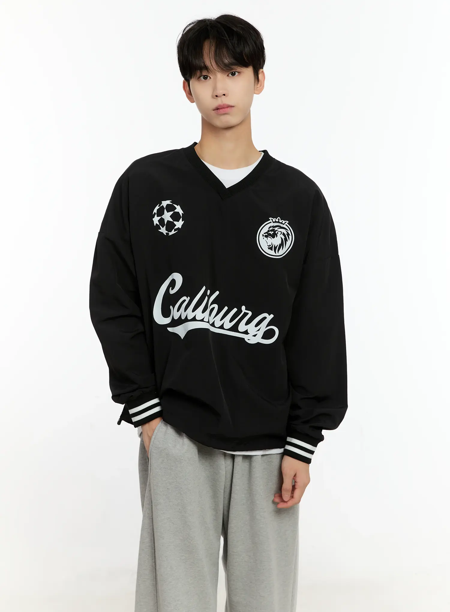 Men's V-Neck Sporty Sweatshirt IO531 - Image 6