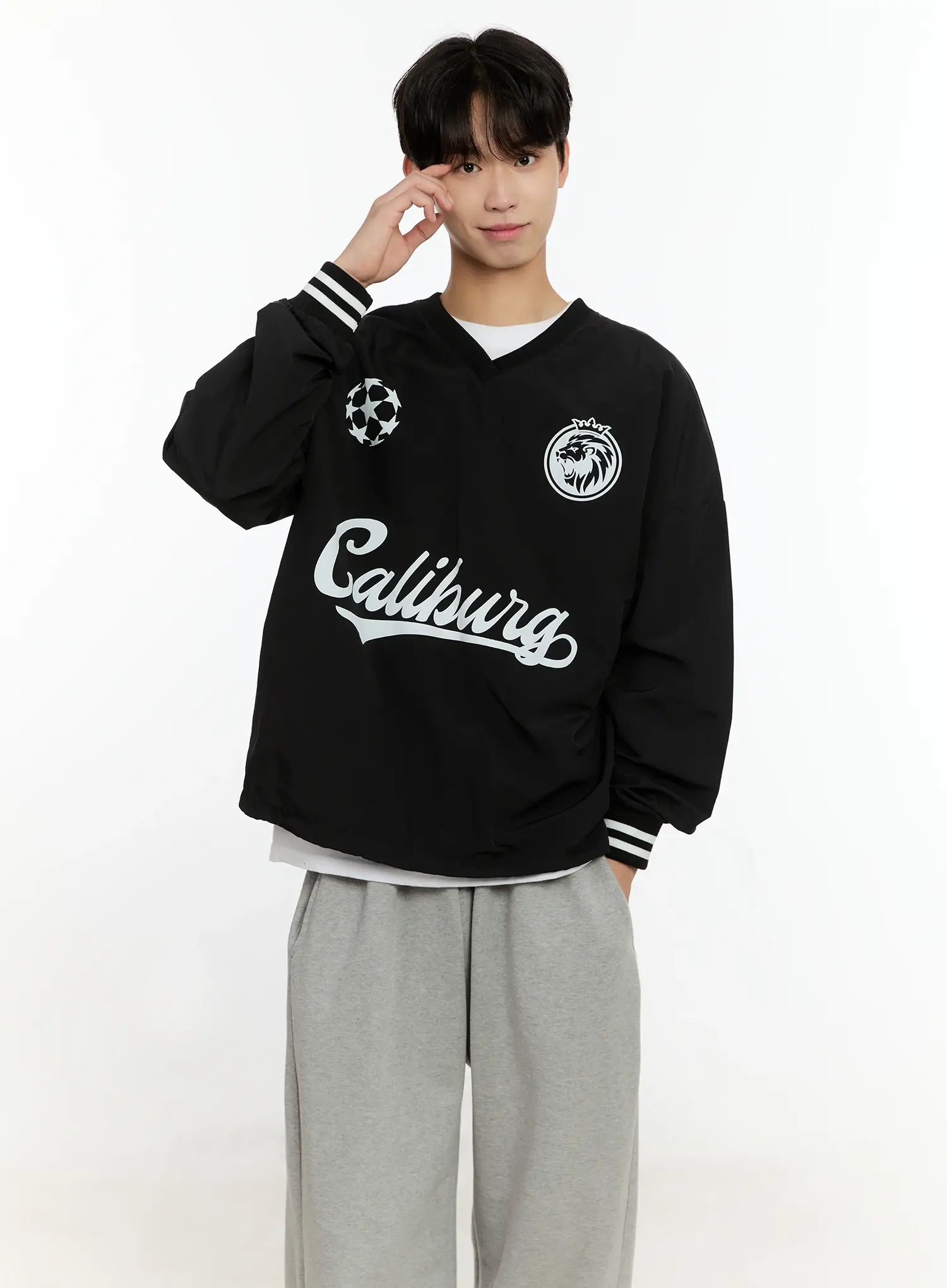Men's V-Neck Sporty Sweatshirt IO531 - Image 8