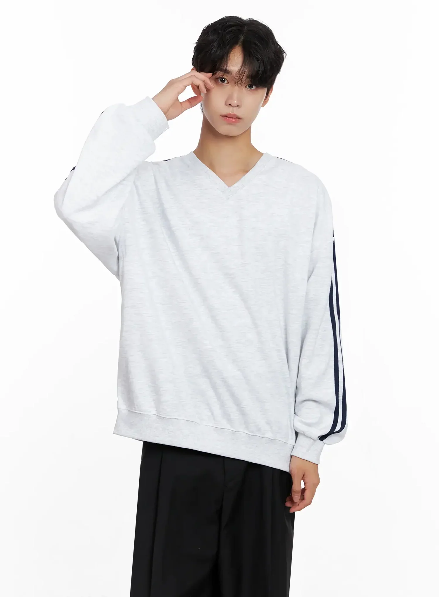 Men's V-Neck Track Sweatshirt IO516 - Image 2