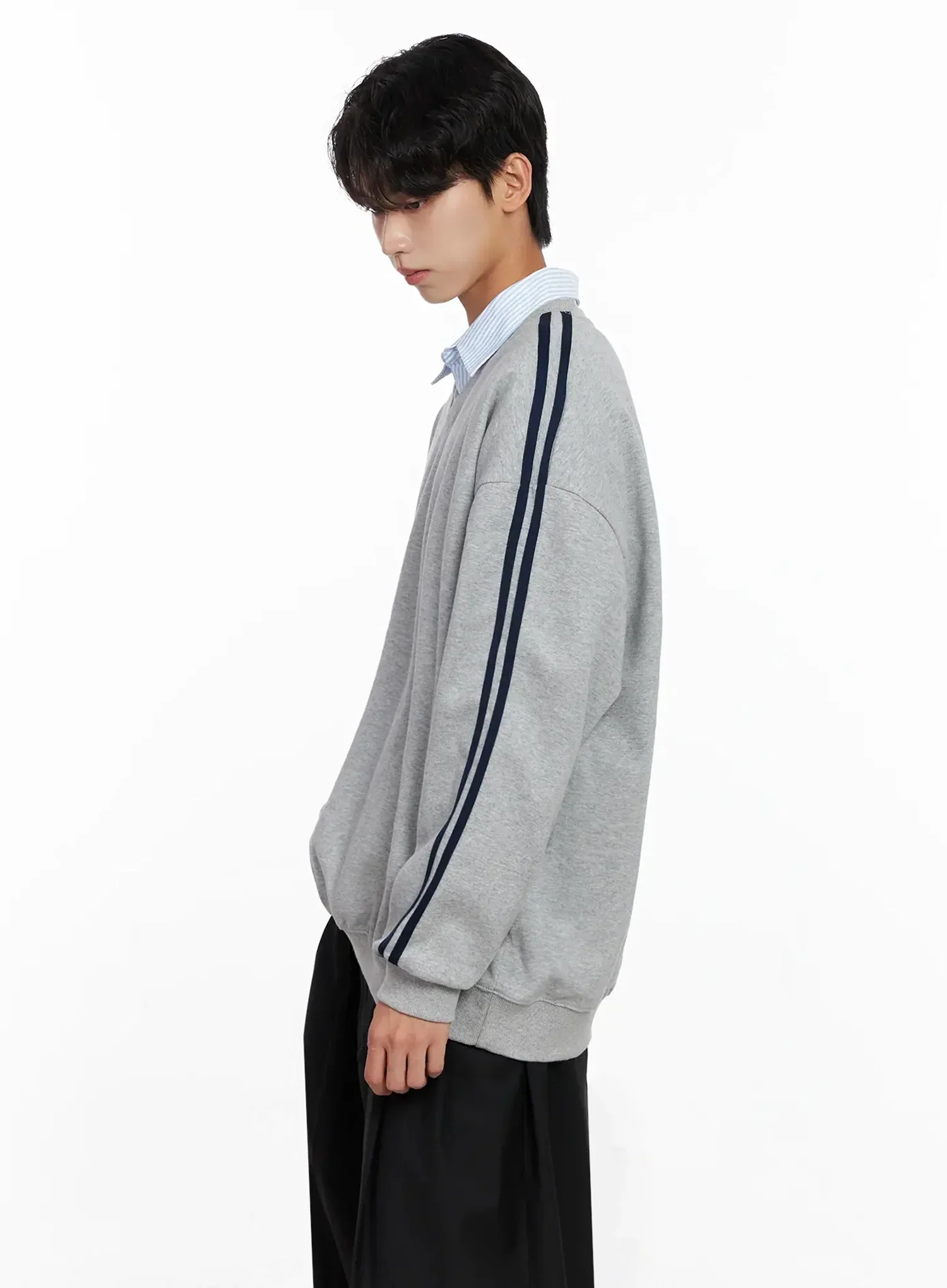Men's V-Neck Track Sweatshirt IO516 - Image 6