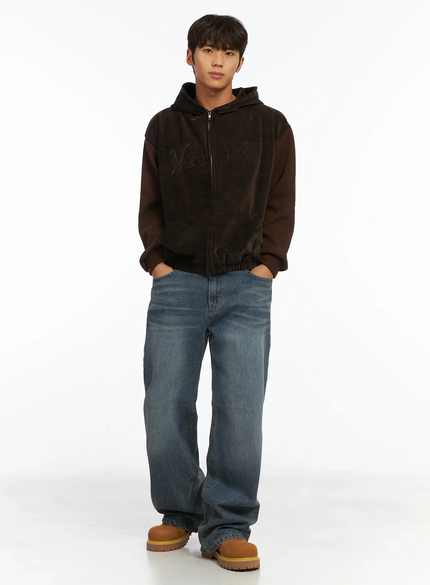 Men's Velvet Zip-Up Hoodie IJ514 - Image 10