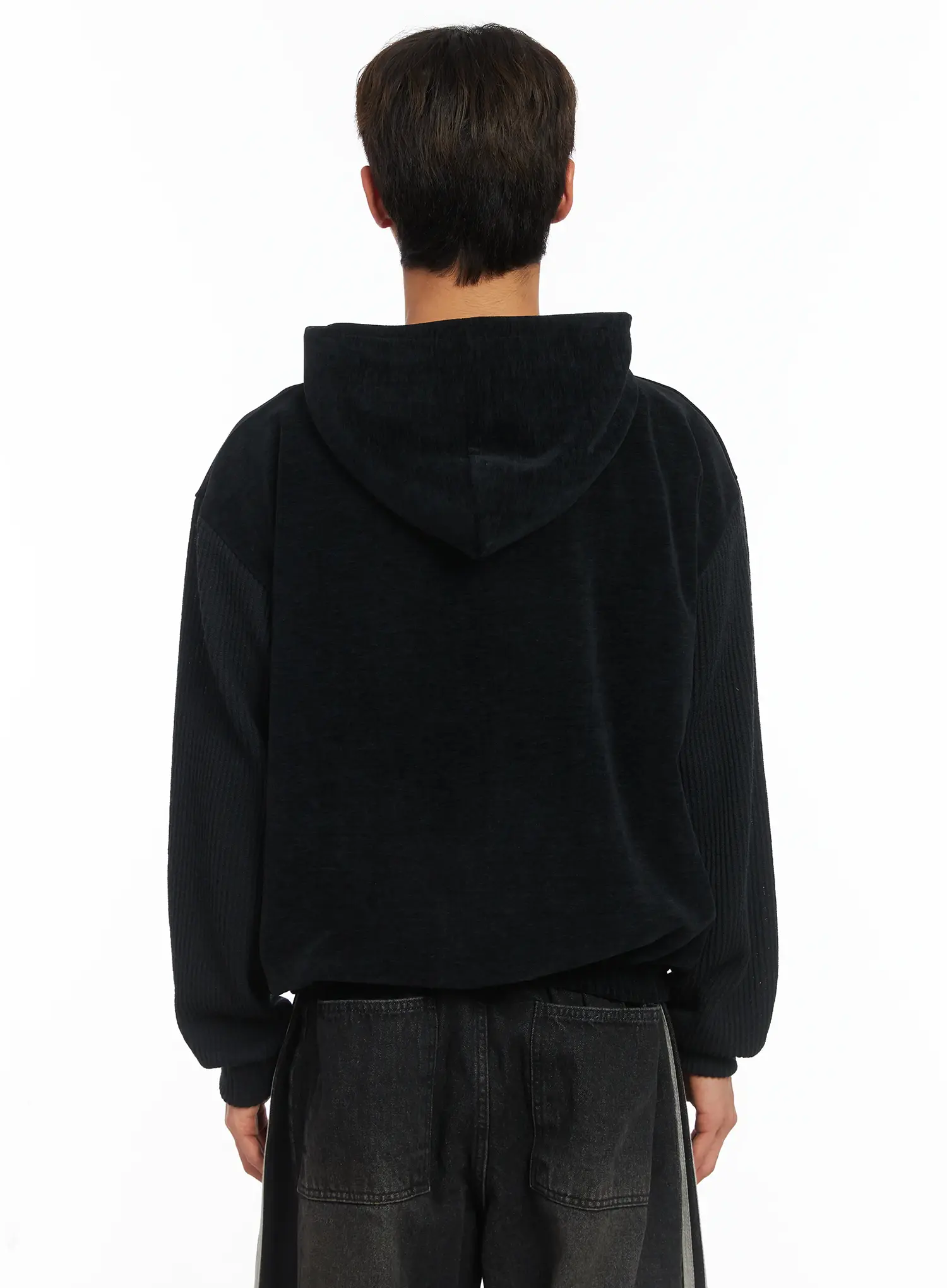 Men's Velvet Zip-Up Hoodie IJ514 - Image 5