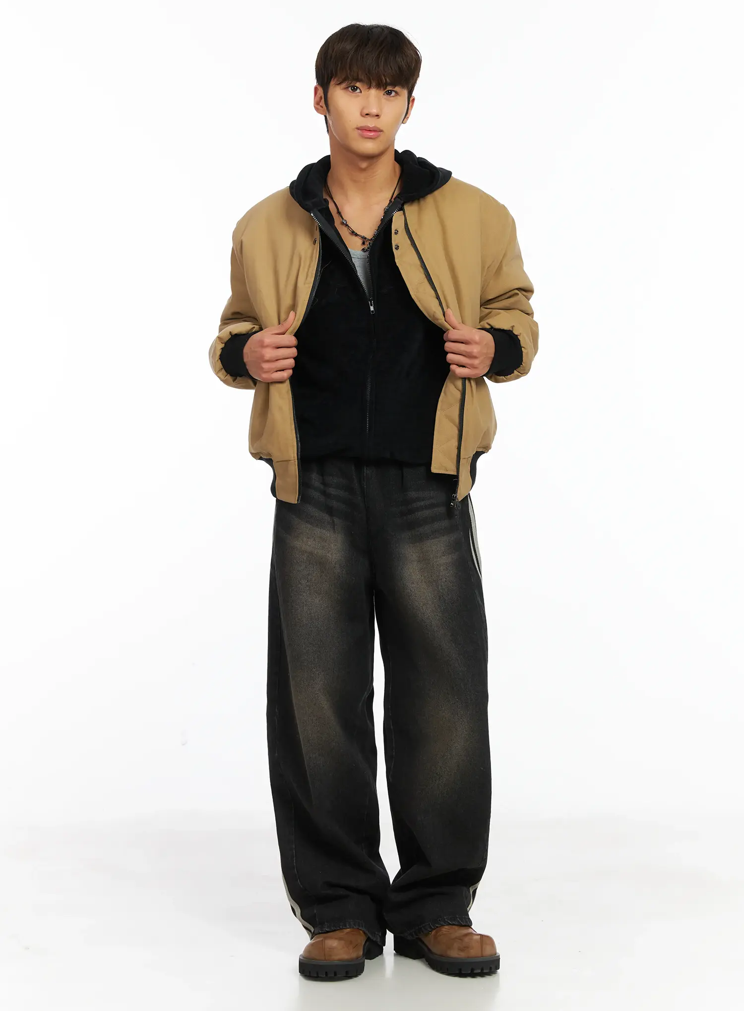 Men's Velvet Zip-Up Hoodie IJ514 - Image 9