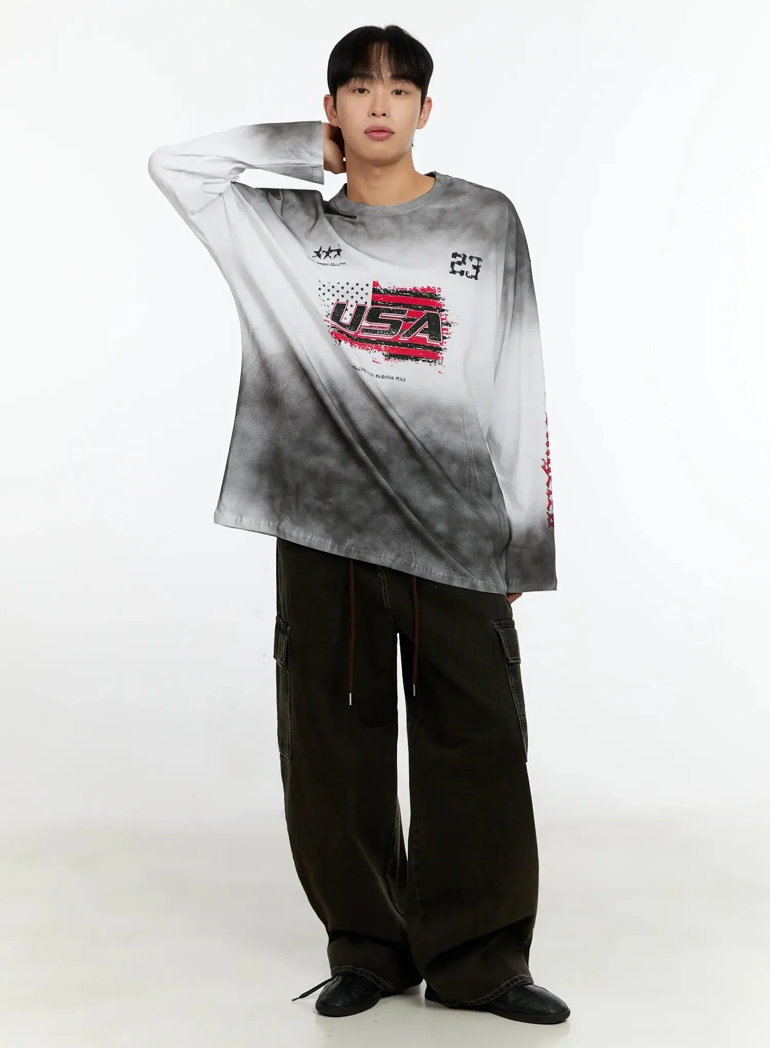Men's Vintage Graphic Gradient Long Sleeve Tee IN525 - Image 11