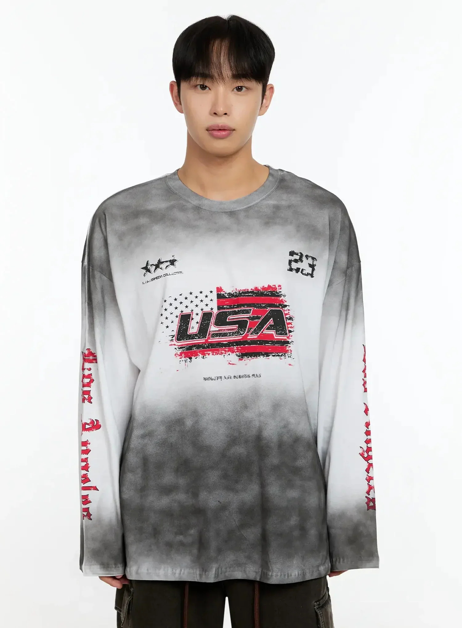 Men's Vintage Graphic Gradient Long Sleeve Tee IN525 - Image 13