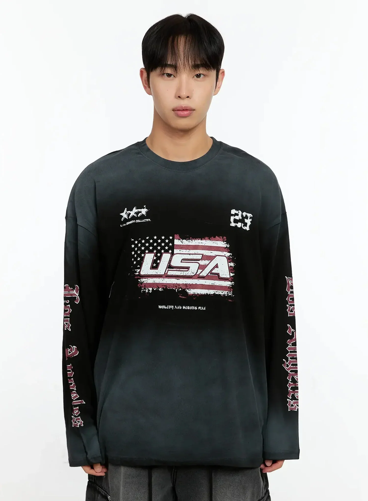 Men's Vintage Graphic Gradient Long Sleeve Tee IN525 - Image 14