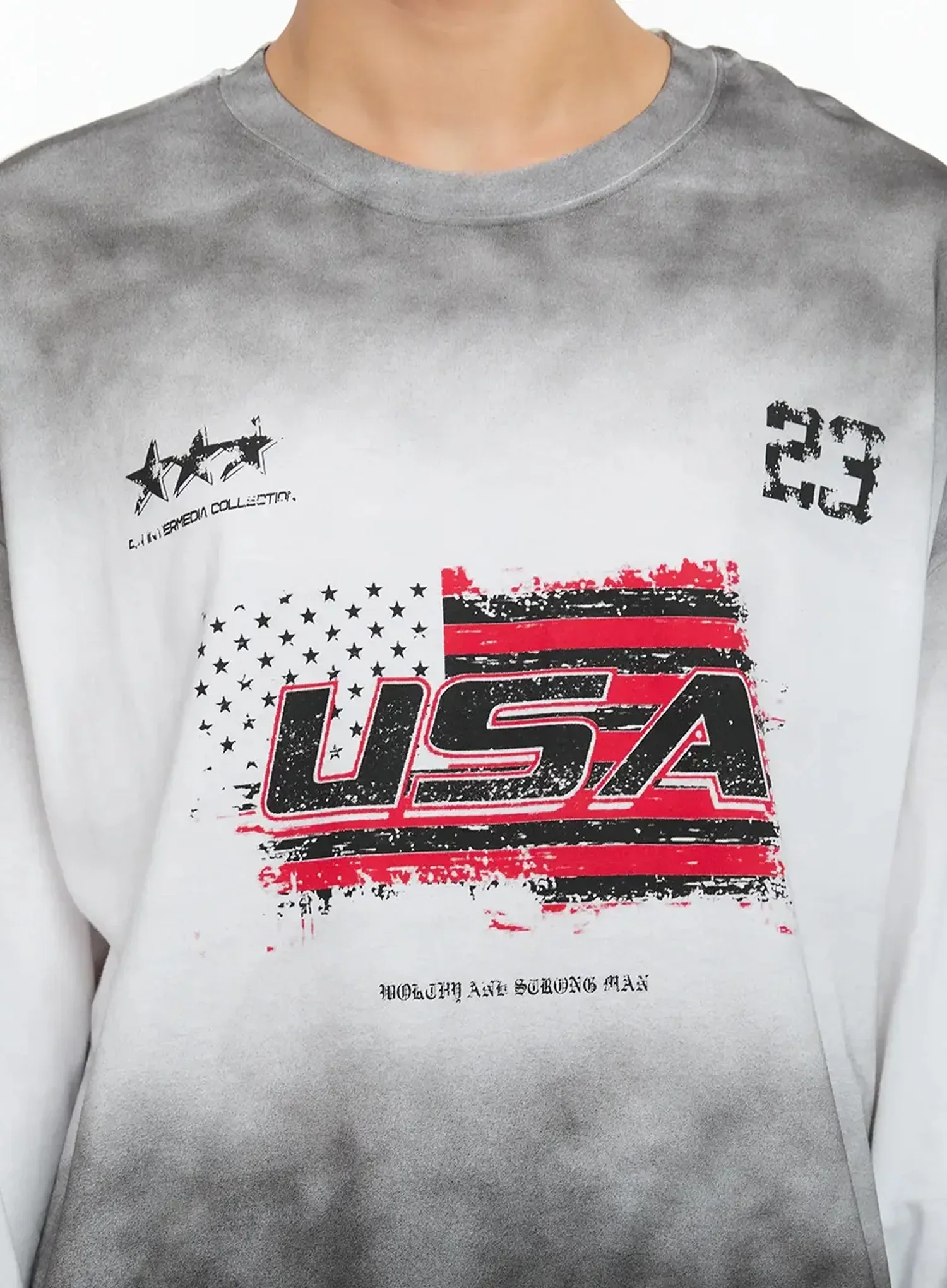 Men's Vintage Graphic Gradient Long Sleeve Tee IN525 - Image 5