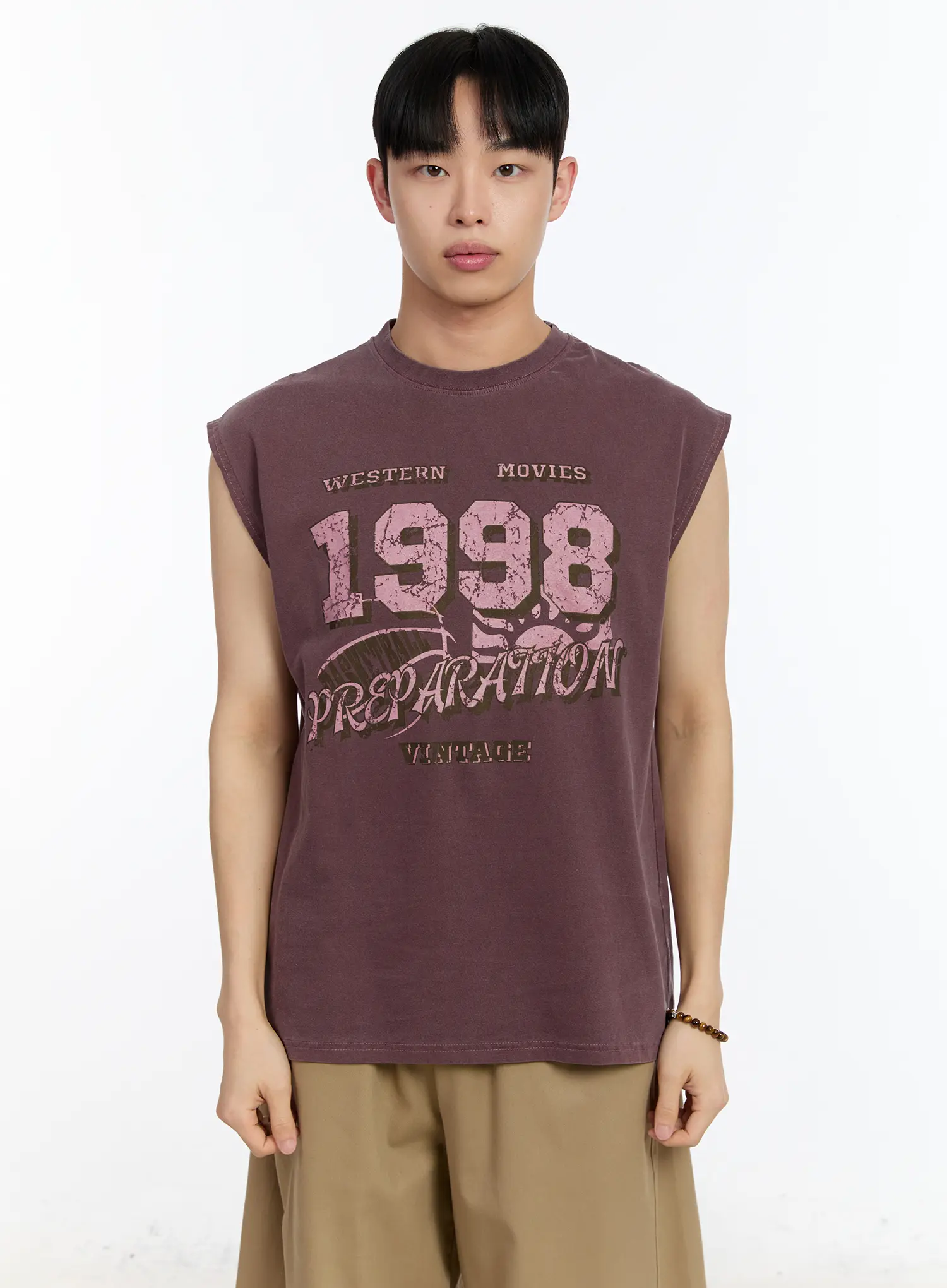 Men's Vintage Graphic Sleeveless Tee IA507 - Image 10