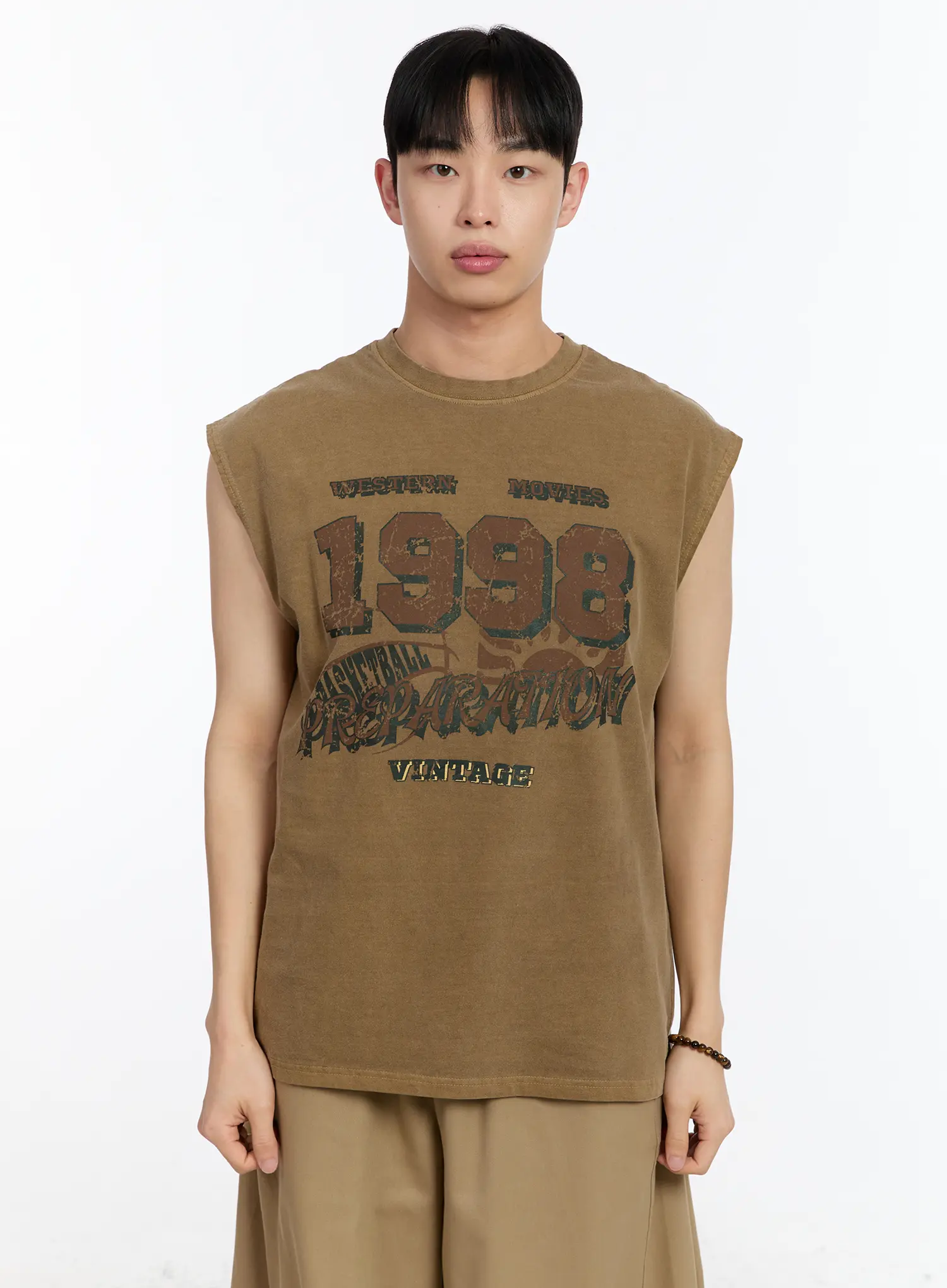 Men's Vintage Graphic Sleeveless Tee IA507 - Image 9