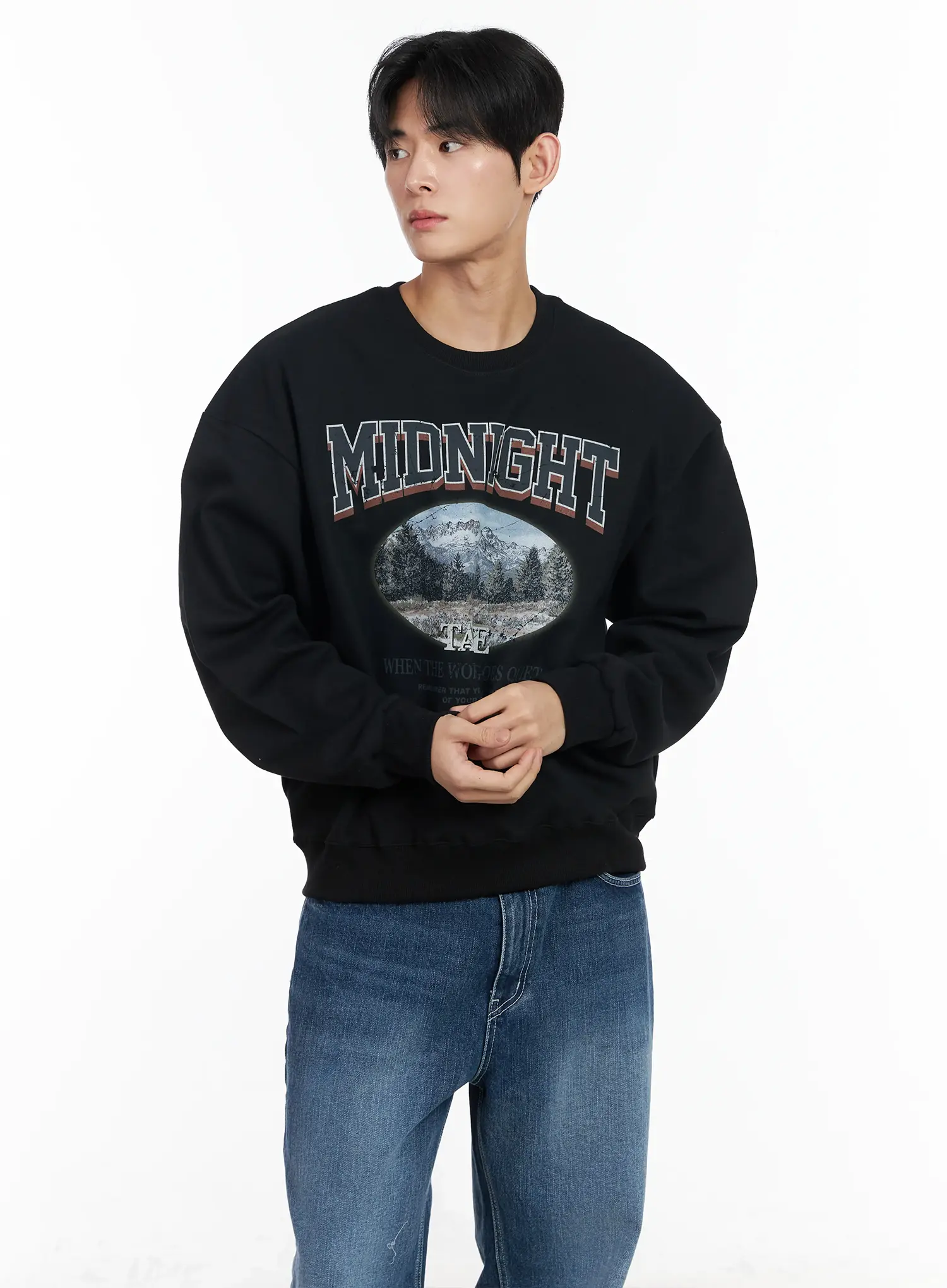 Men's Vintage Print Graphic Sweatshirt IM523 - Image 2