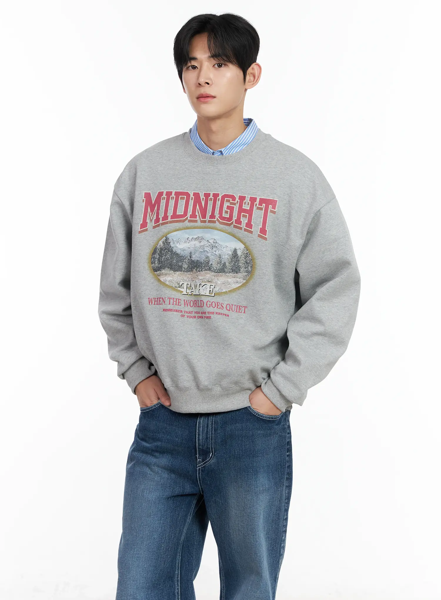 Men's Vintage Print Graphic Sweatshirt IM523 - Image 3