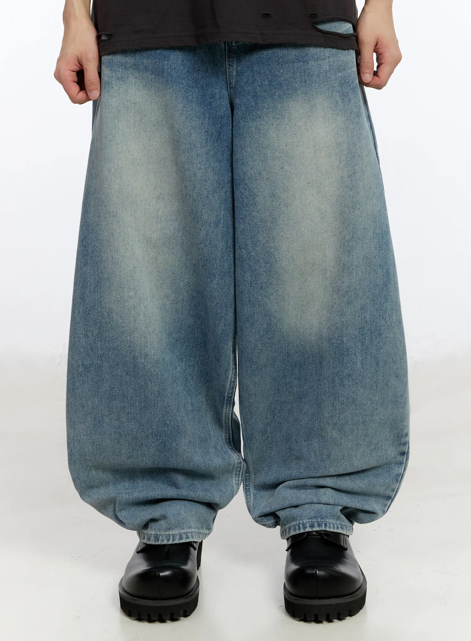 Men's Vintage Wash Baggy Jeans IA507