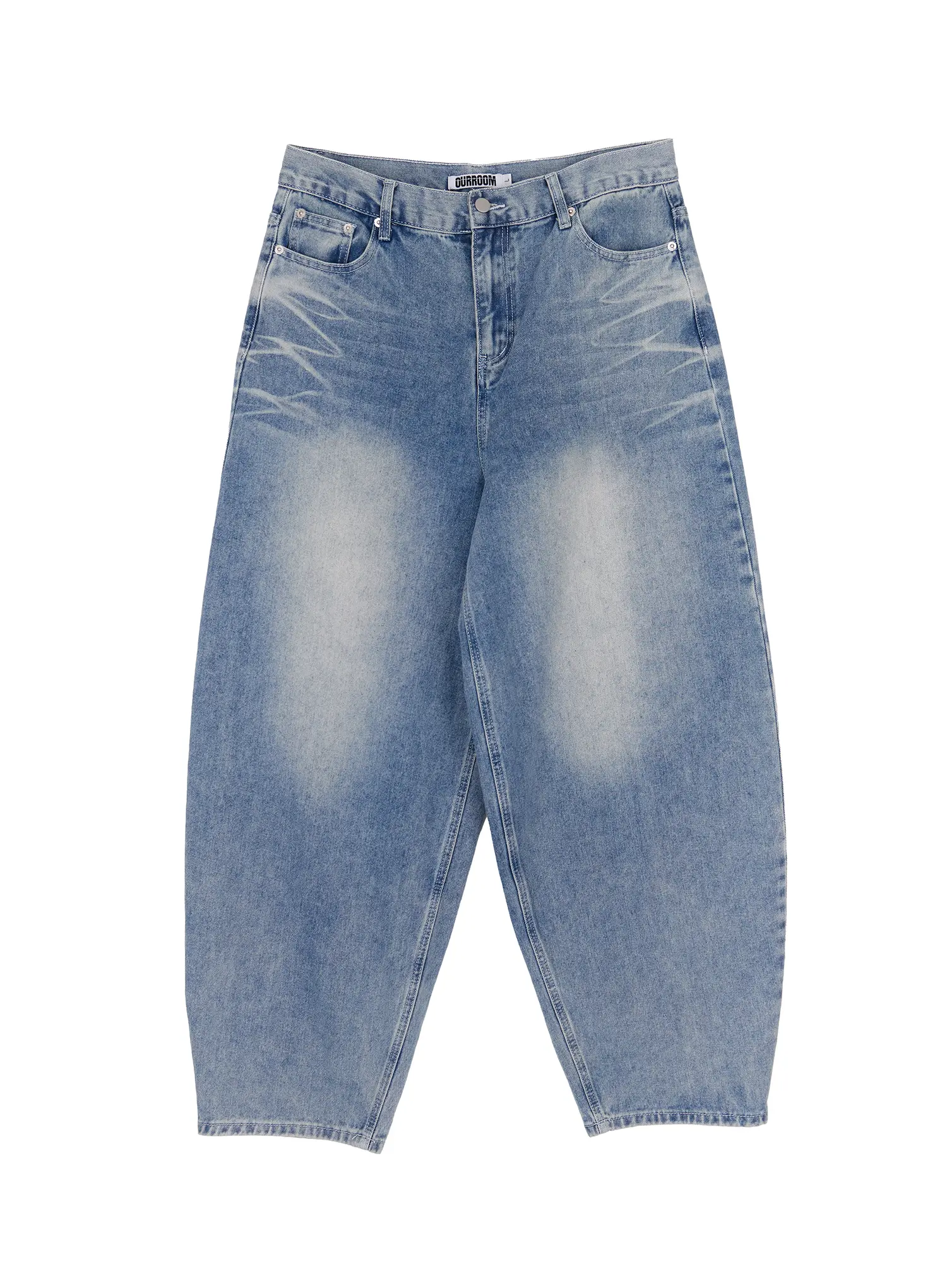 Men's Vintage Wash Baggy Jeans IA507 - Image 8