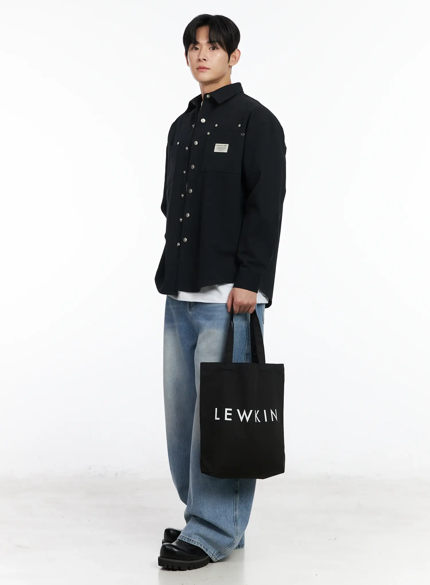 Men's Vintage-Wash Wide Leg Jeans IM518 - Image 9