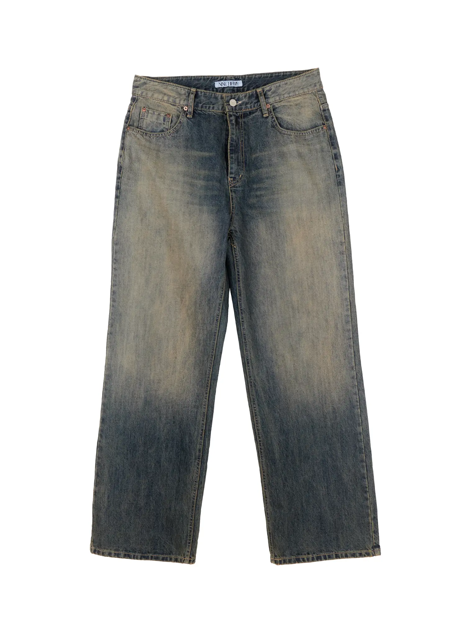 Men's Vintage Washed Baggy Jeans IN503 - Image 11