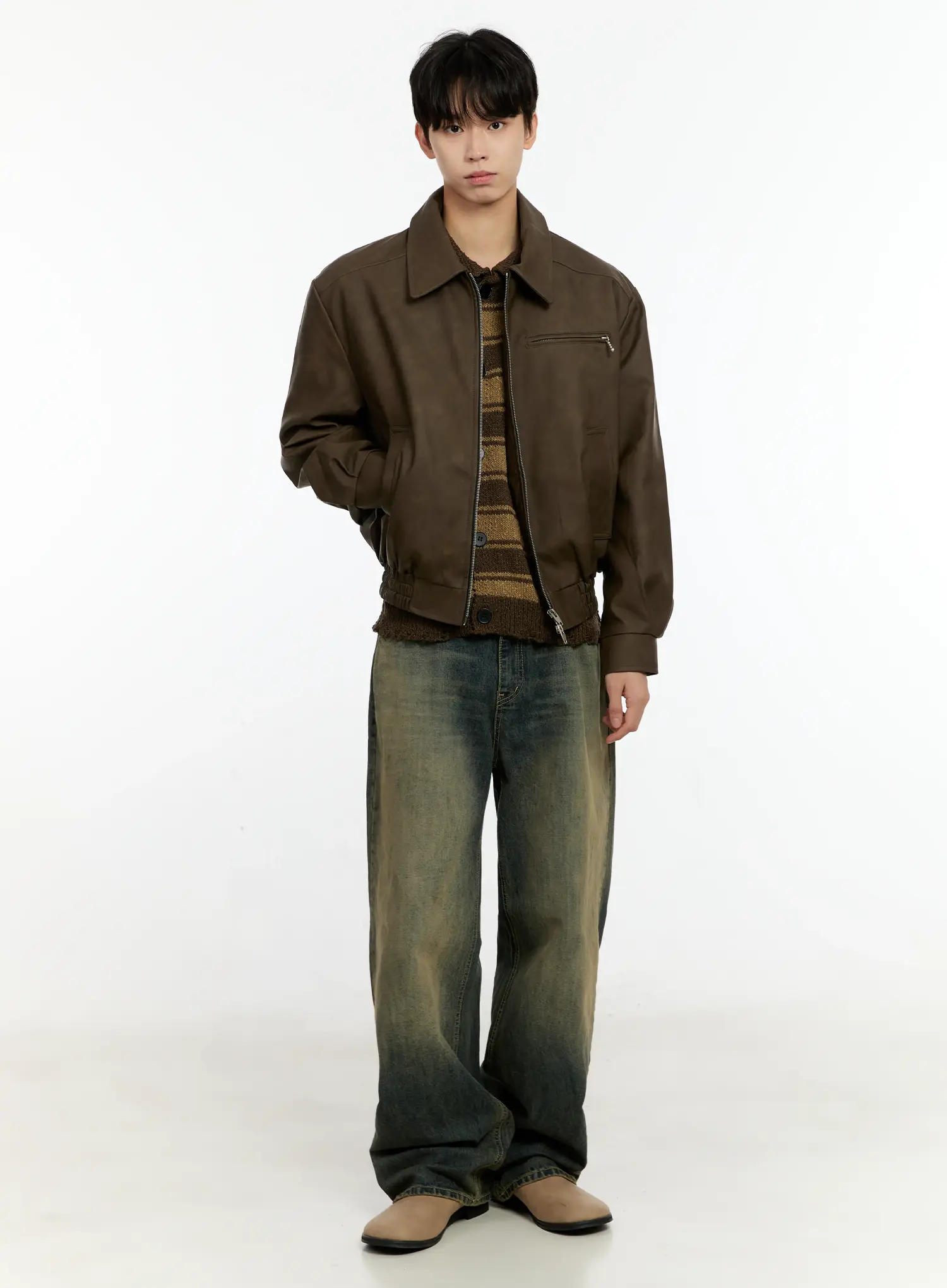 Men's Vintage Washed Baggy Jeans IN503 - Image 2