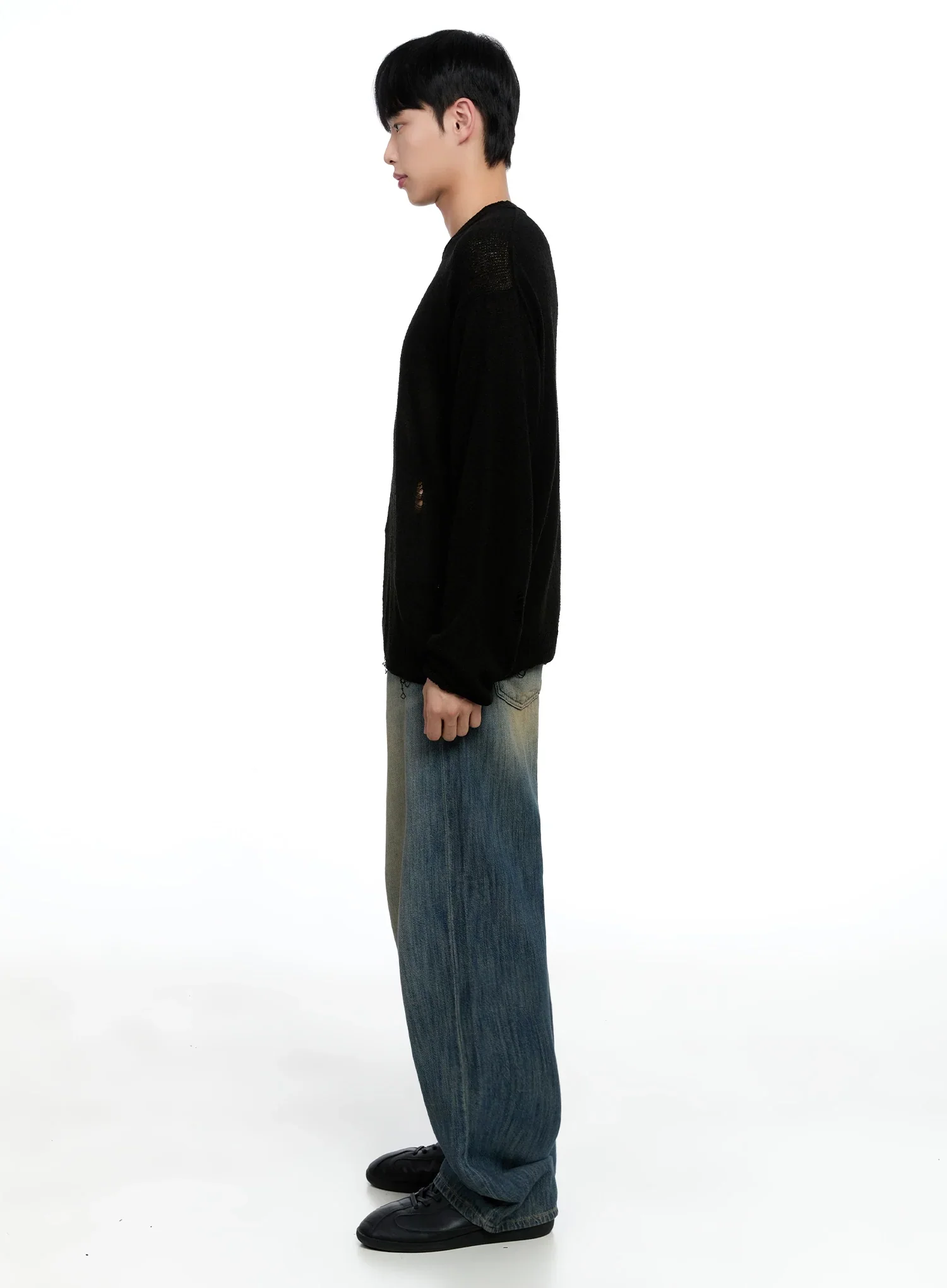 Men's Vintage Wide-Leg Jeans IG520 - Image 11