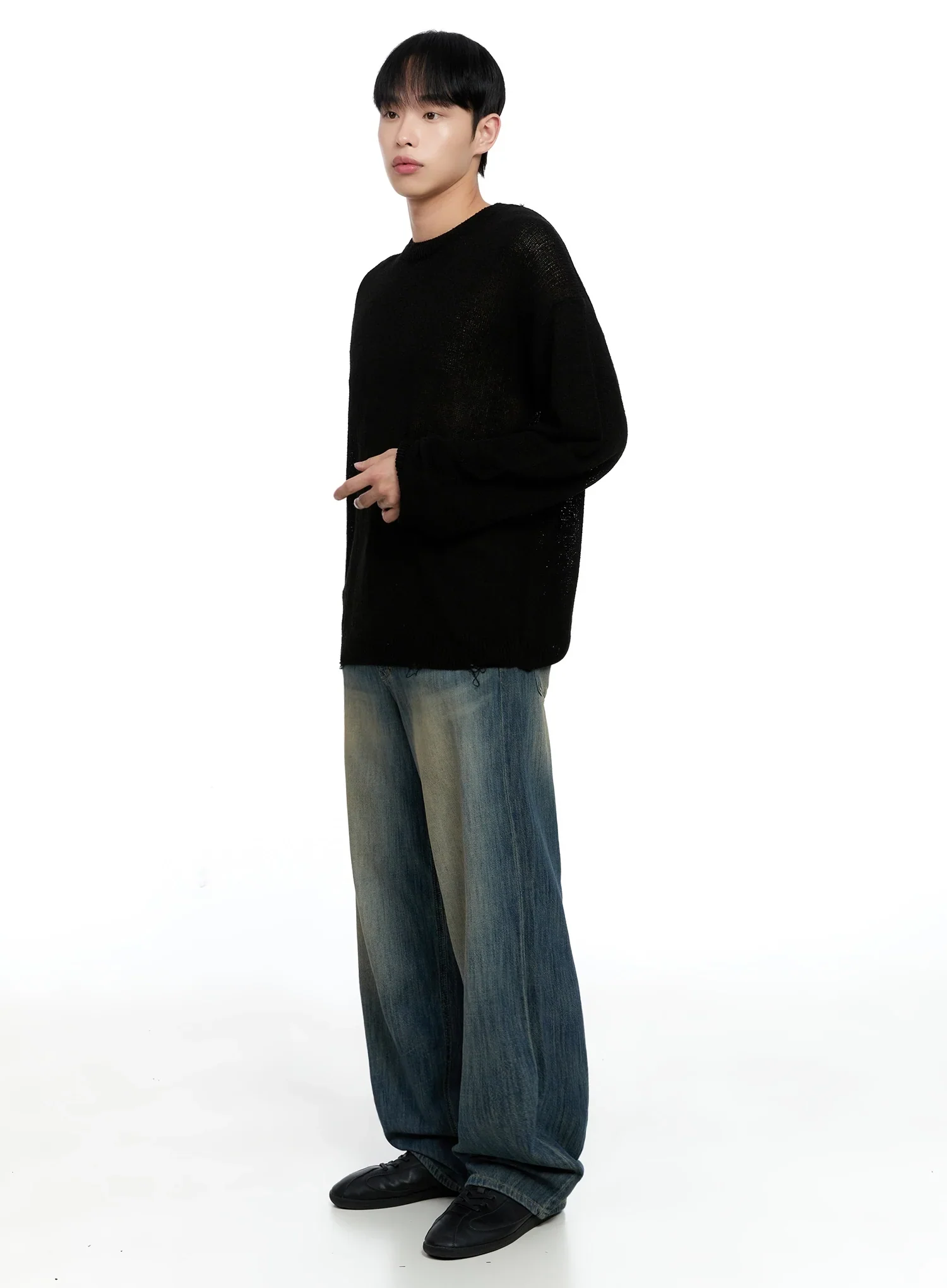 Men's Vintage Wide-Leg Jeans IG520 - Image 13
