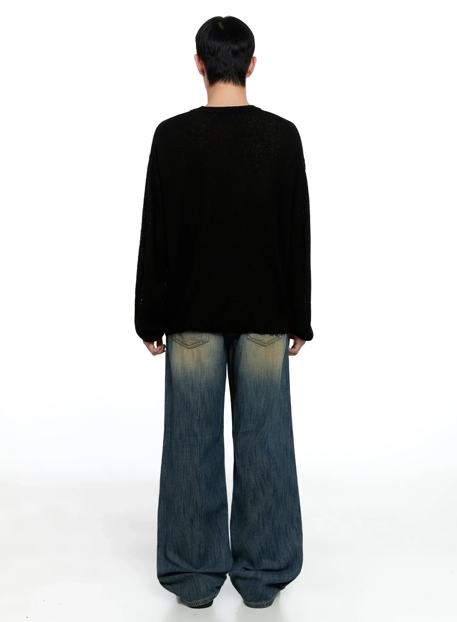 Men's Vintage Wide-Leg Jeans IG520 - Image 14