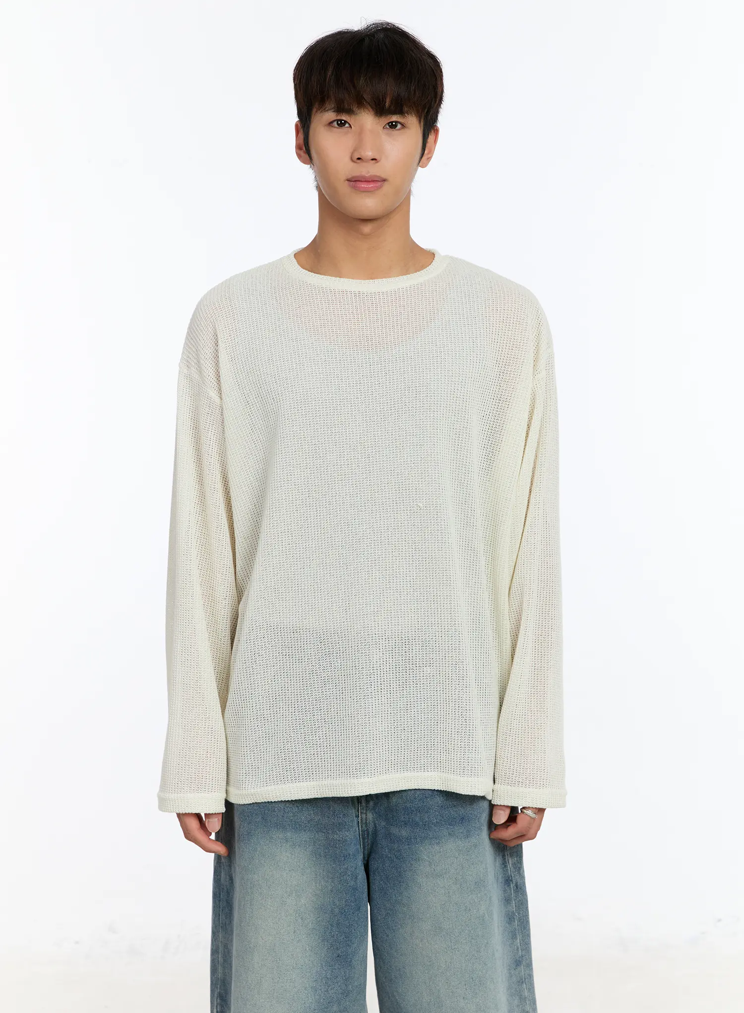 Men's Waffle Knit Long Sleeve Top IM530 - Image 11