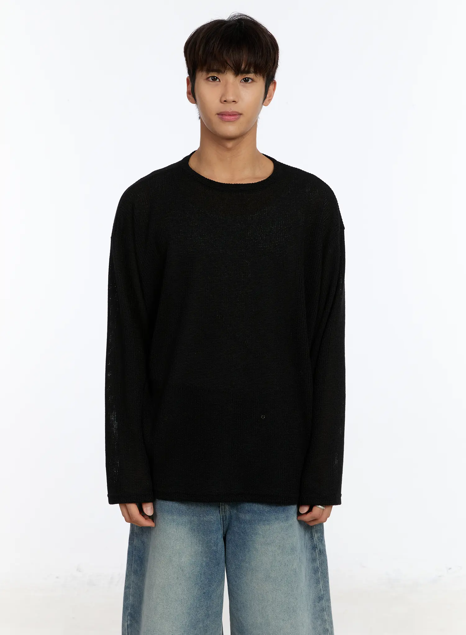 Men's Waffle Knit Long Sleeve Top IM530 - Image 12