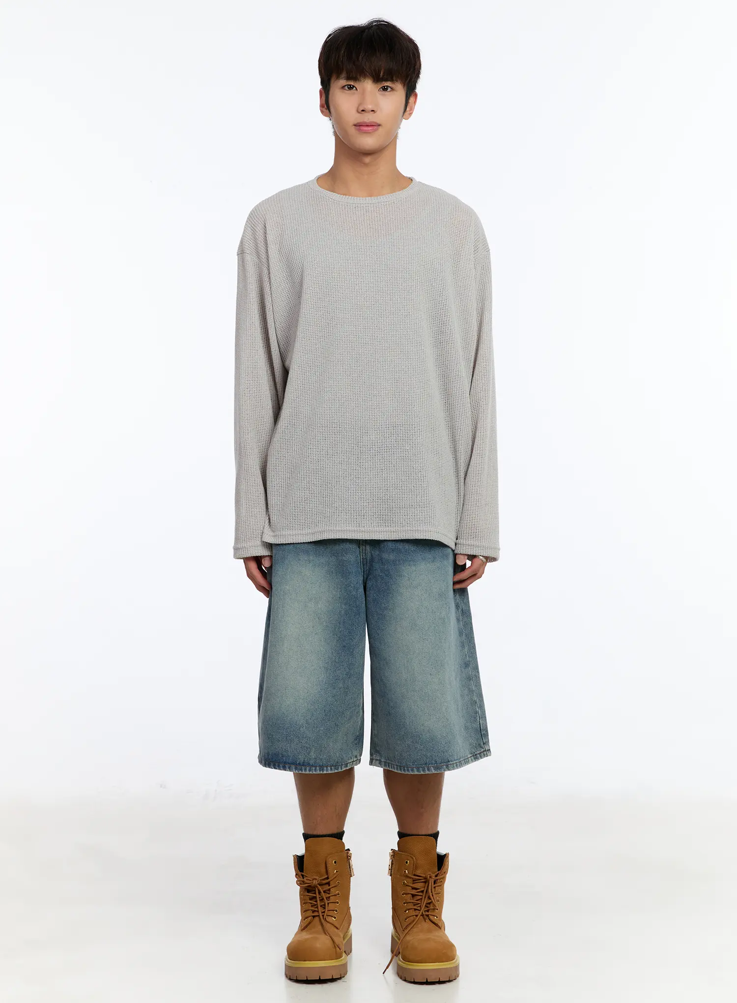 Men's Waffle Knit Long Sleeve Top IM530 - Image 3