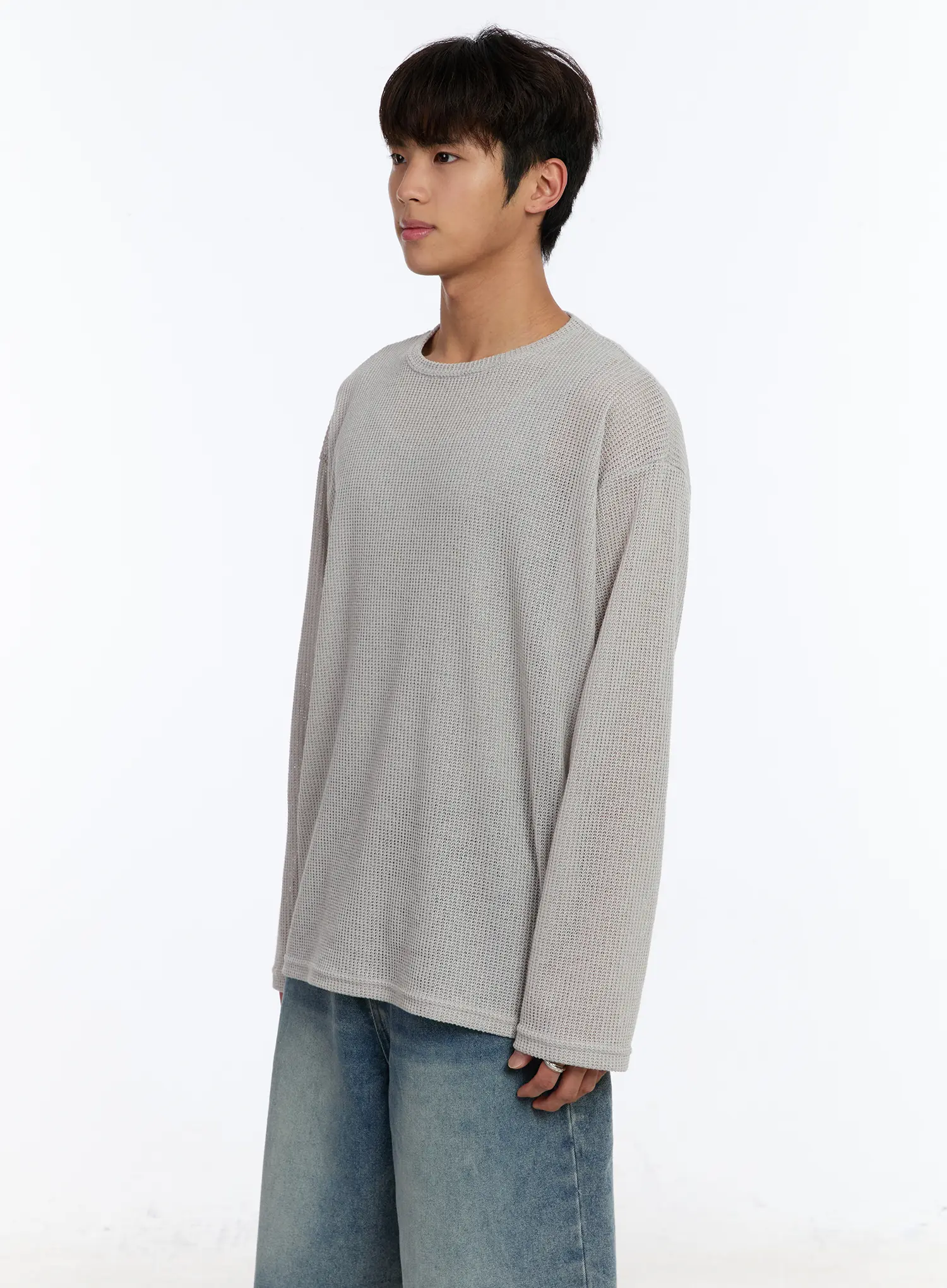 Men's Waffle Knit Long Sleeve Top IM530 - Image 4