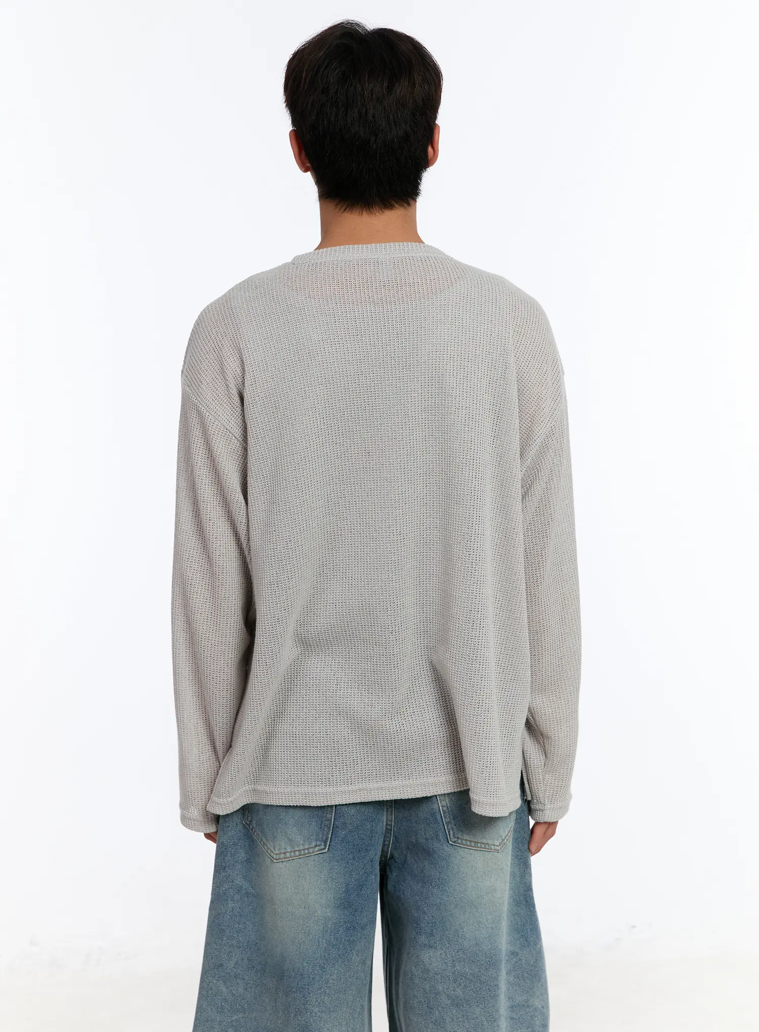 Men's Waffle Knit Long Sleeve Top IM530 - Image 5