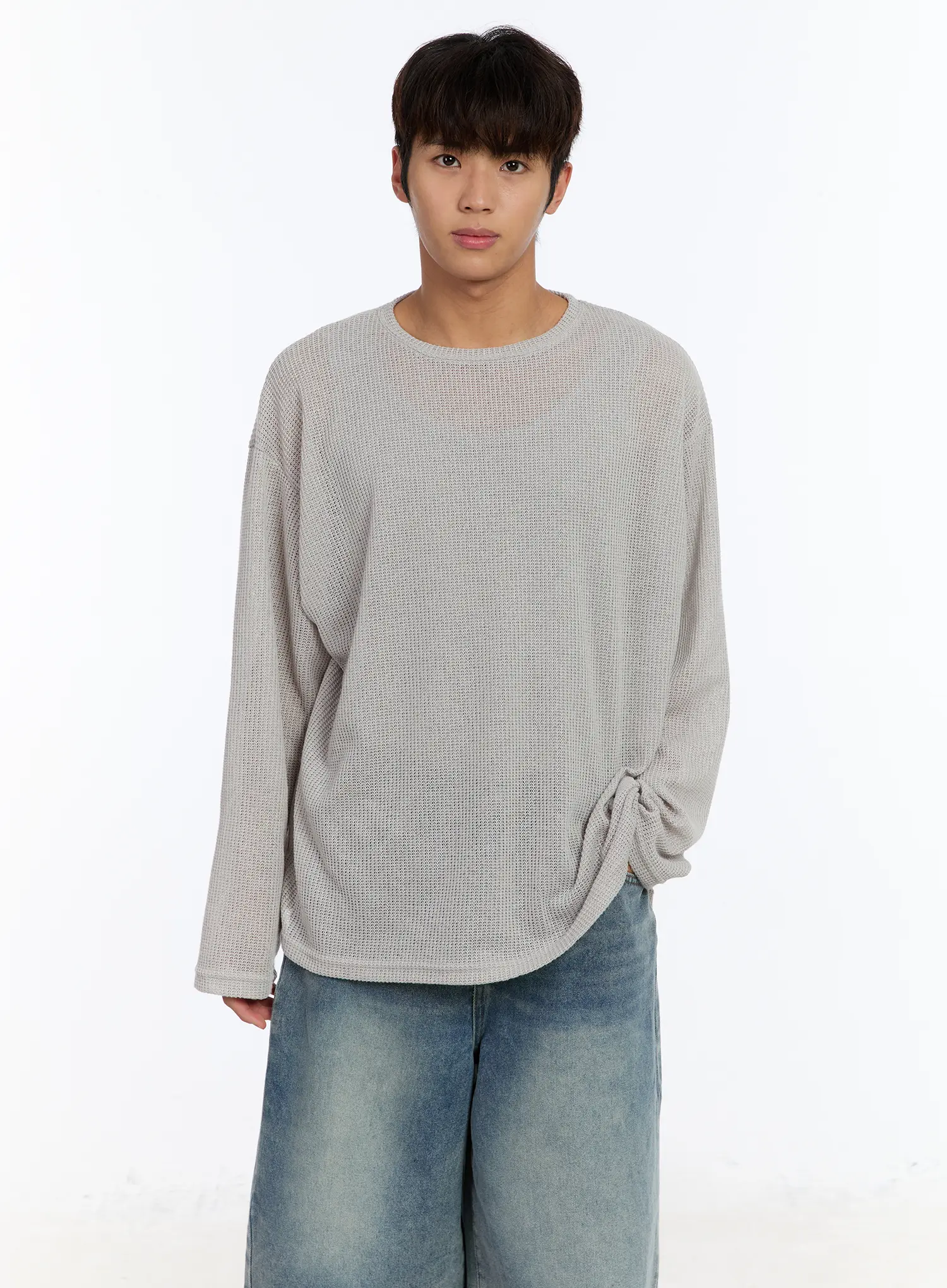 Men's Waffle Knit Long Sleeve Top IM530 - Image 6