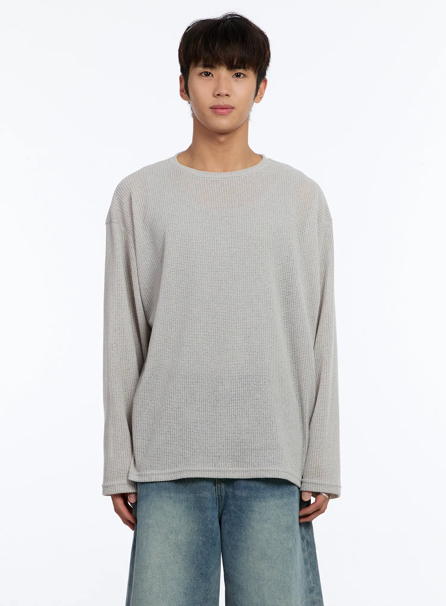 Men's Waffle Knit Long Sleeve Top IM530 - Image 9
