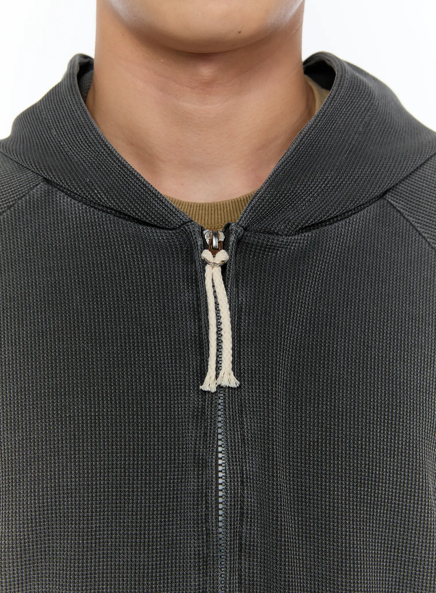 Men's Waffle Zip Up Hoodie IA520 - Image 11