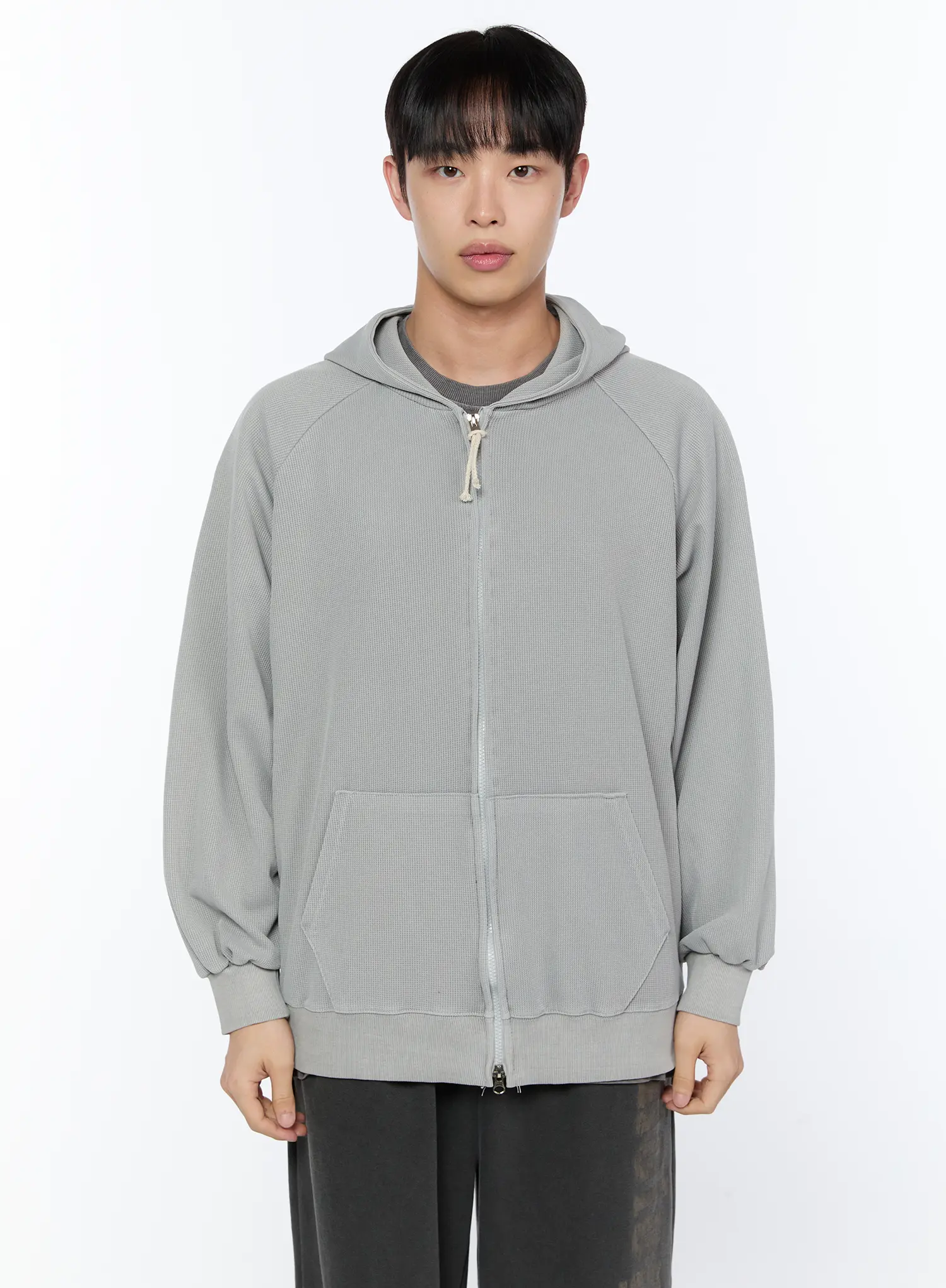 Men's Waffle Zip Up Hoodie IA520 - Image 13